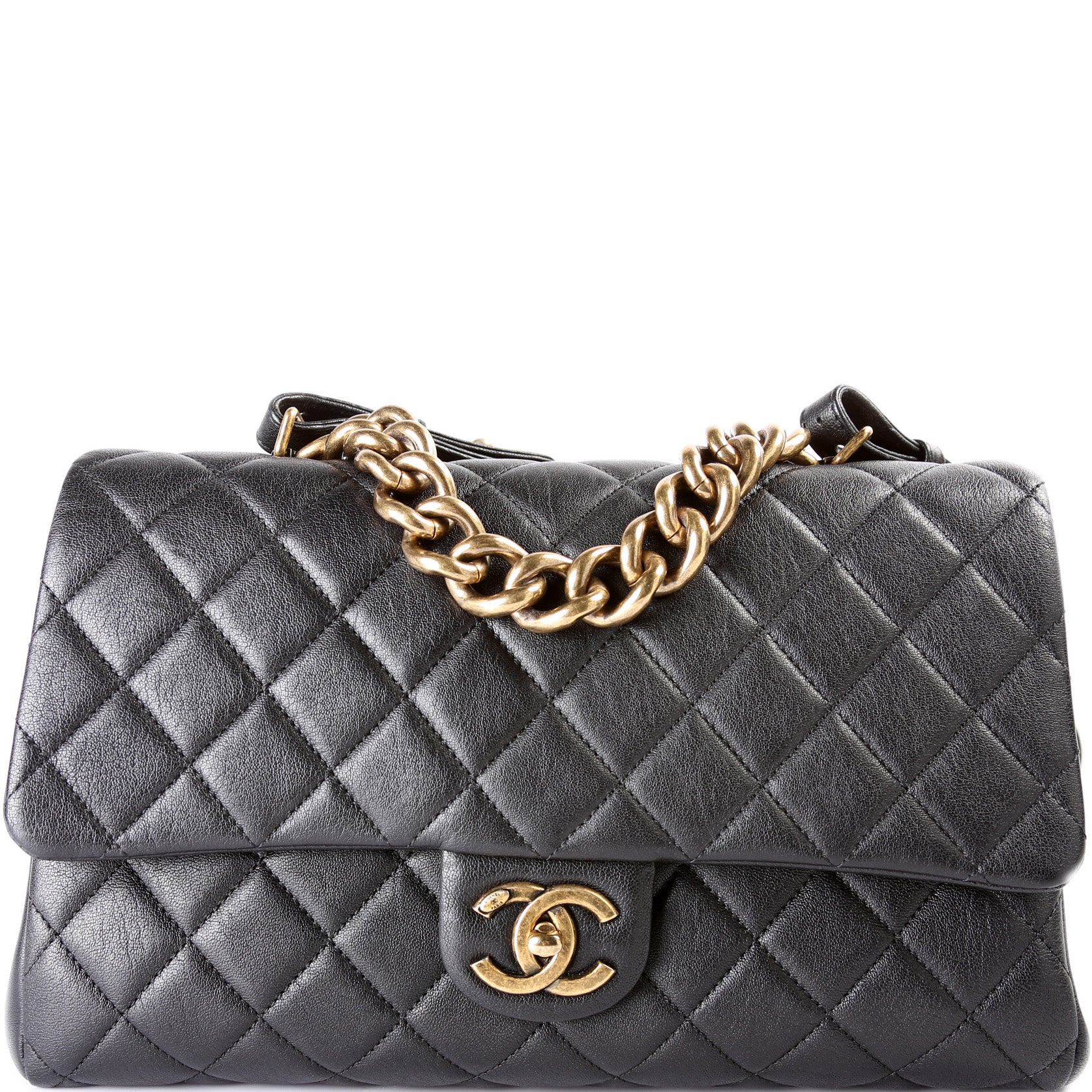 Chanel CC Trapezio Quilted Sheepskin Flap 23M Handbag