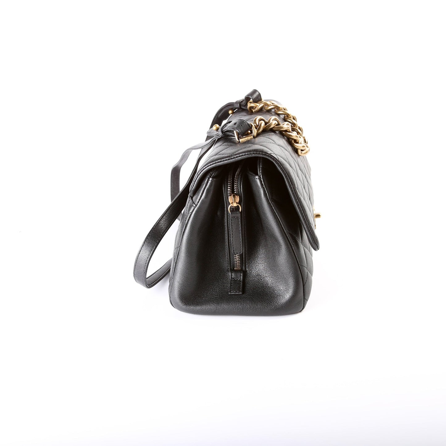 Chanel CC Trapezio Quilted Sheepskin Flap 23M Handbag