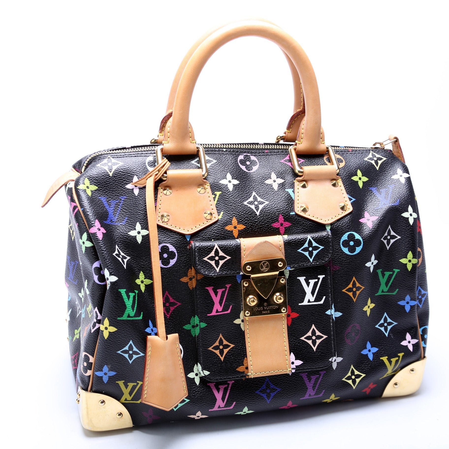 Louis Vuitton Speedy 30 Monogram Multicolor Handbag Monogram 8