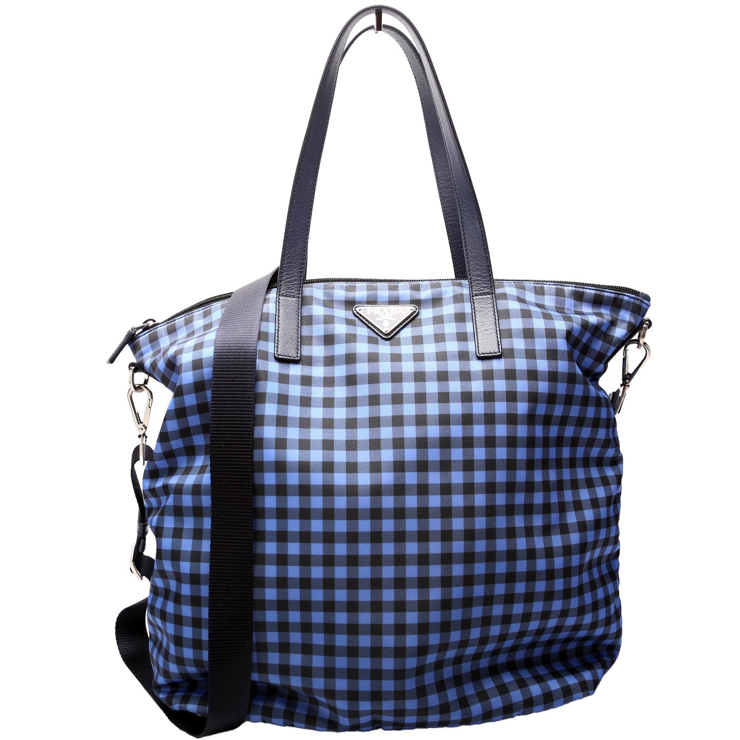 Prada Tessuto Gingham Tote Bag Nylon