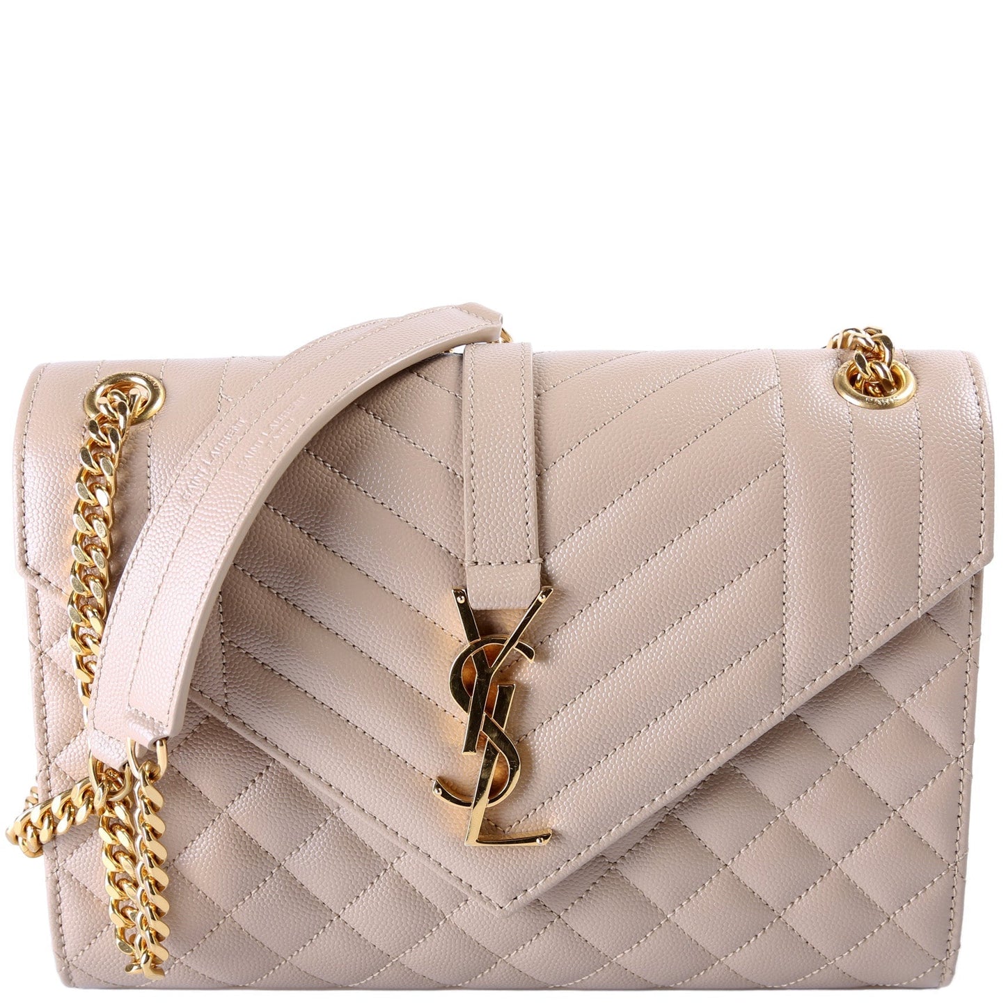 YSL Saint Laurent Envelope Grain De Poudre Triquilt Bag Medium Travel Bag