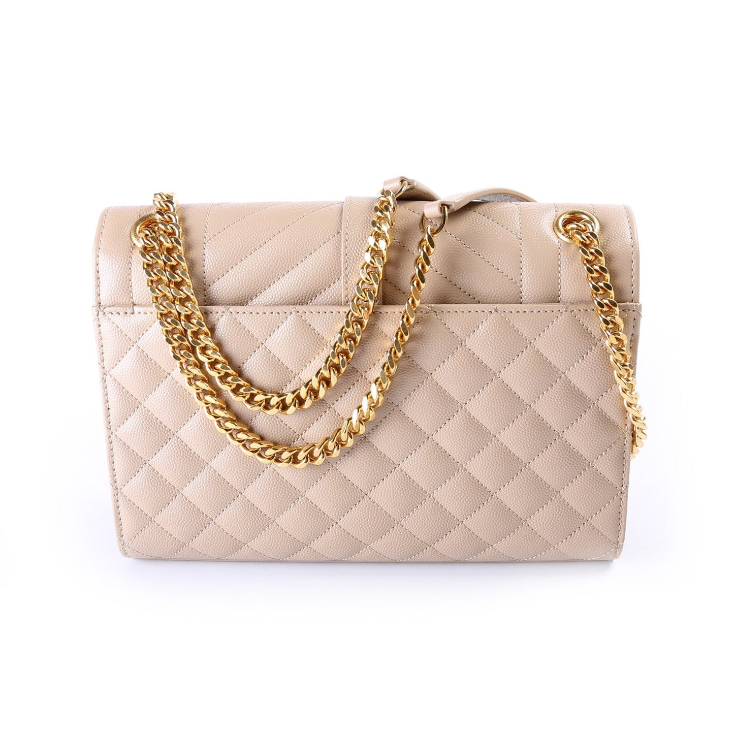 YSL Saint Laurent Envelope Grain De Poudre Triquilt Bag Medium Travel Bag