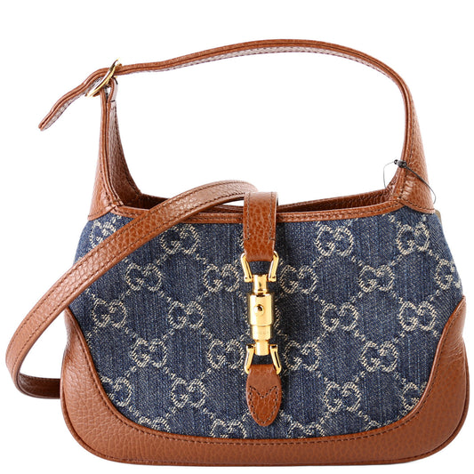 Gucci New GG Jackie Denim Mini Shoulder Bag