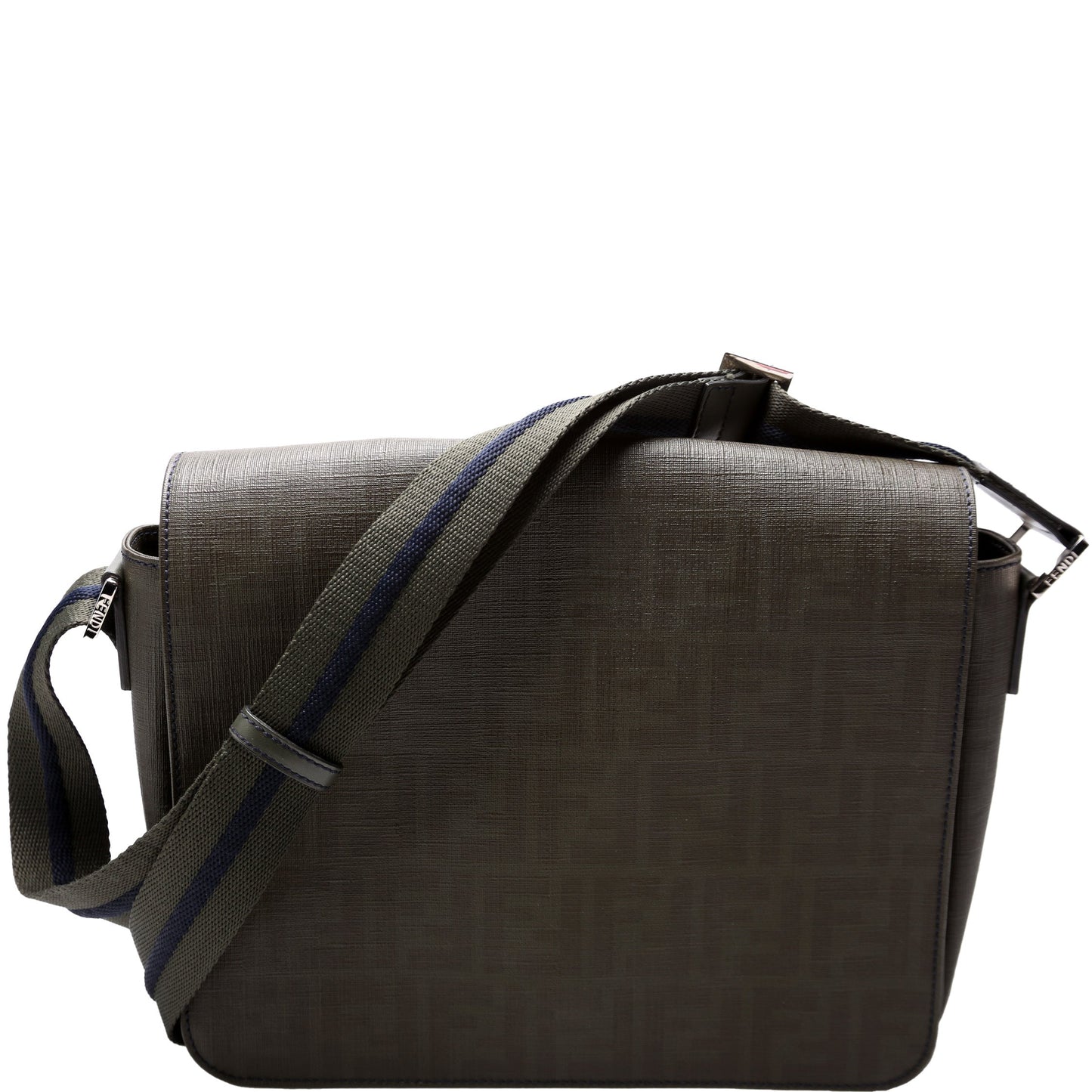 Fendi 7Va258 Zucca Spalmati Coated Messenger Bag Canvas