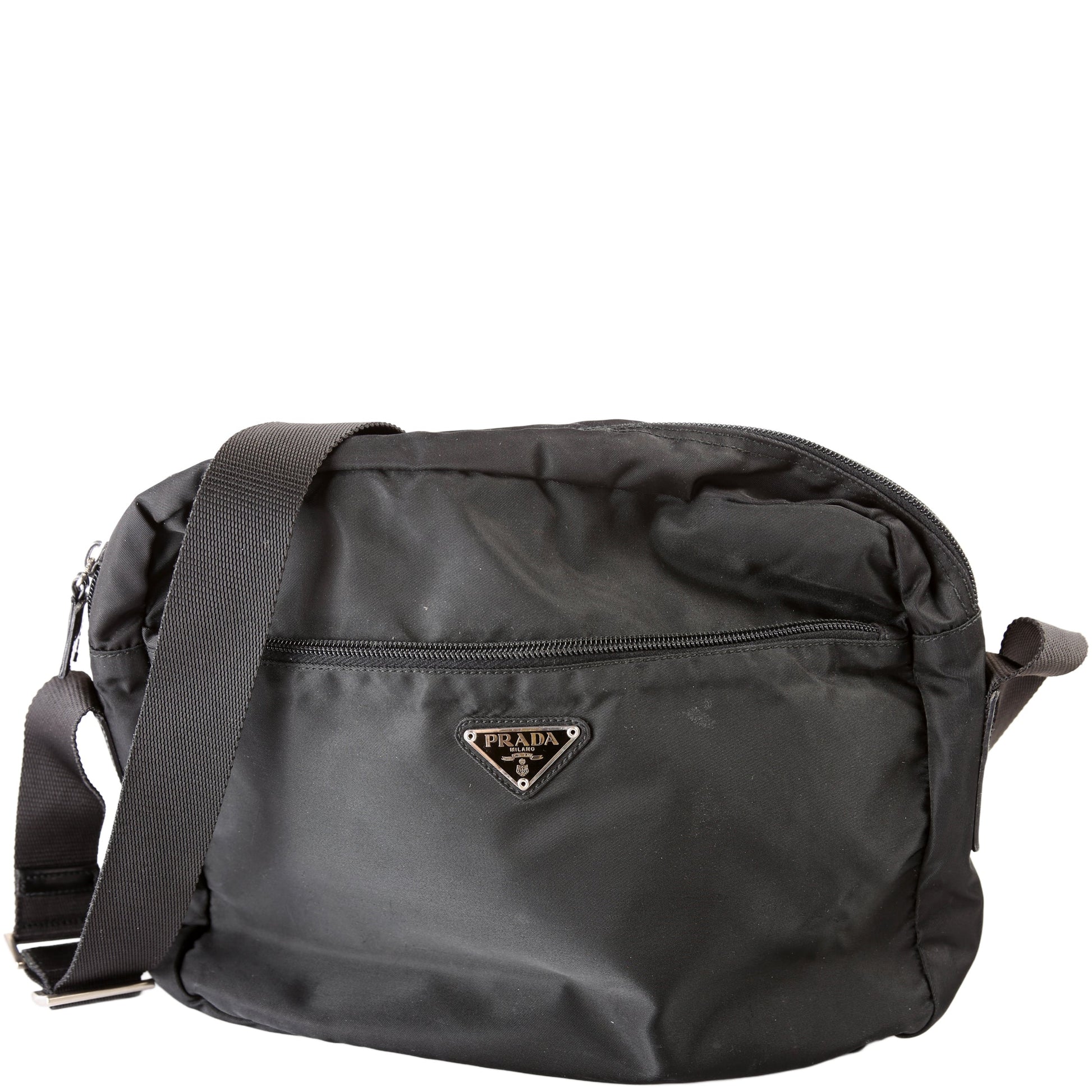 Prada Zip Messenger Bag Nylon Small Travel Bag