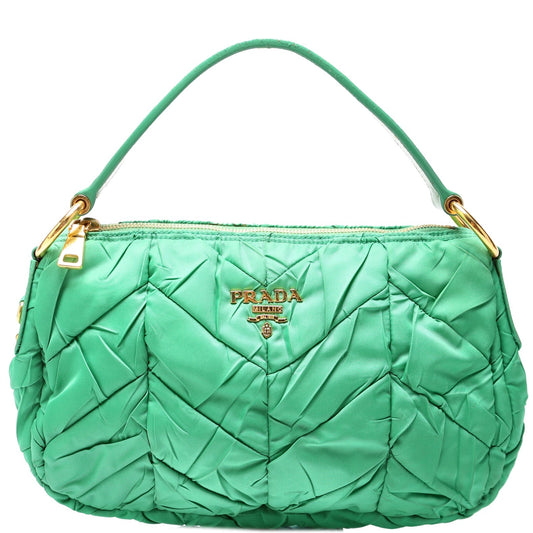 Prada Tessuto Chevron Shoulder Bag Nylon Quilted