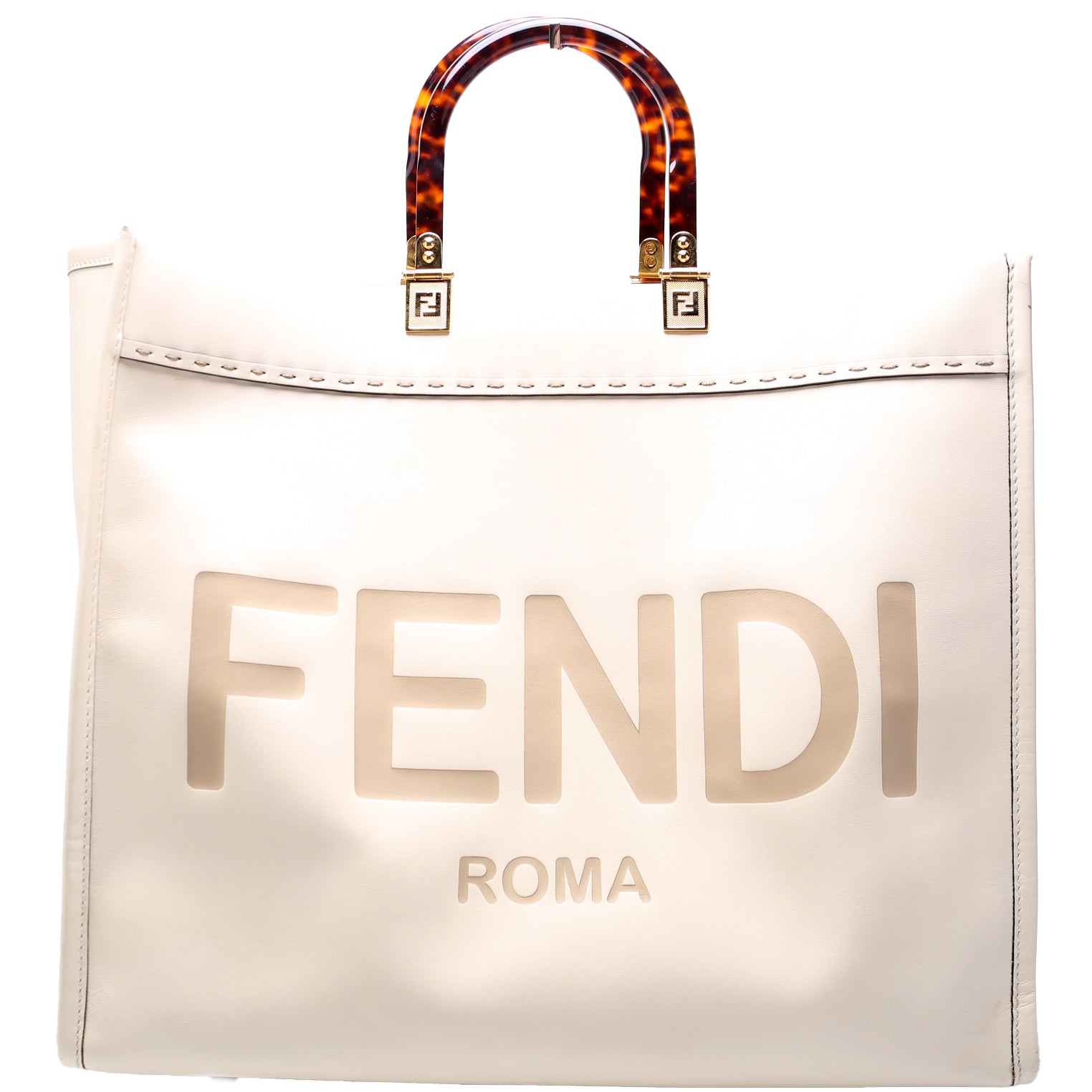 Fendi Sunshine Shopper Bag Leather Large Travel Bag