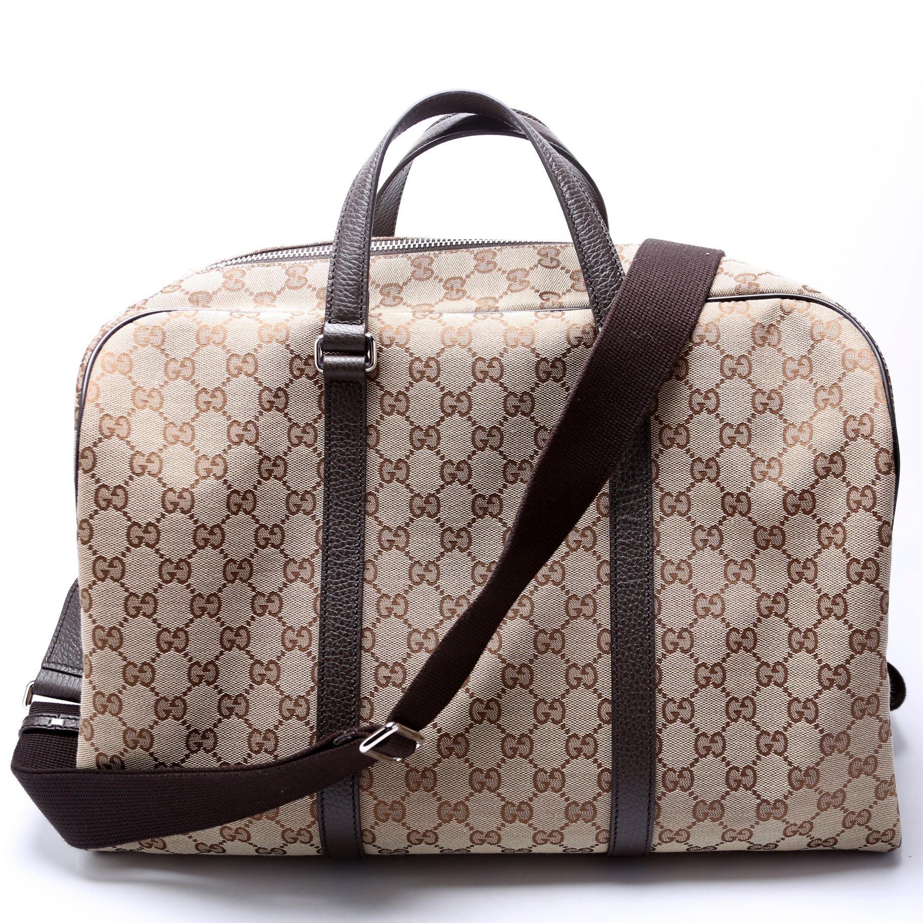 Gucci GG Boston Duffle Canvas Travel Bag