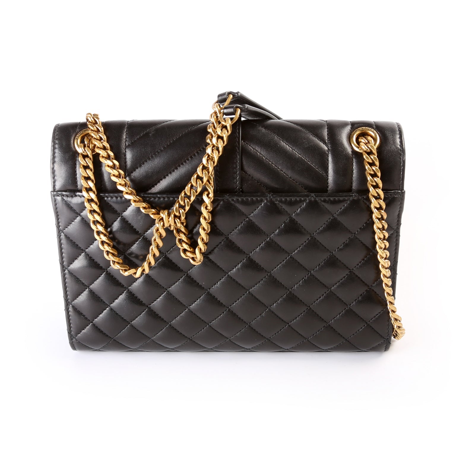 YSL Saint Laurent Envelope Lambskin Nappa Triquilt Bag Mini Travel Bag