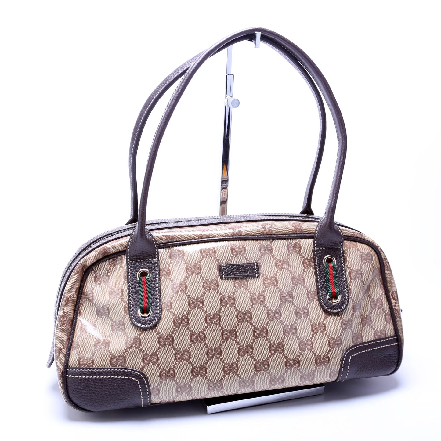 Gucci GG Crystal Princy Boston Canvas Travel Bag