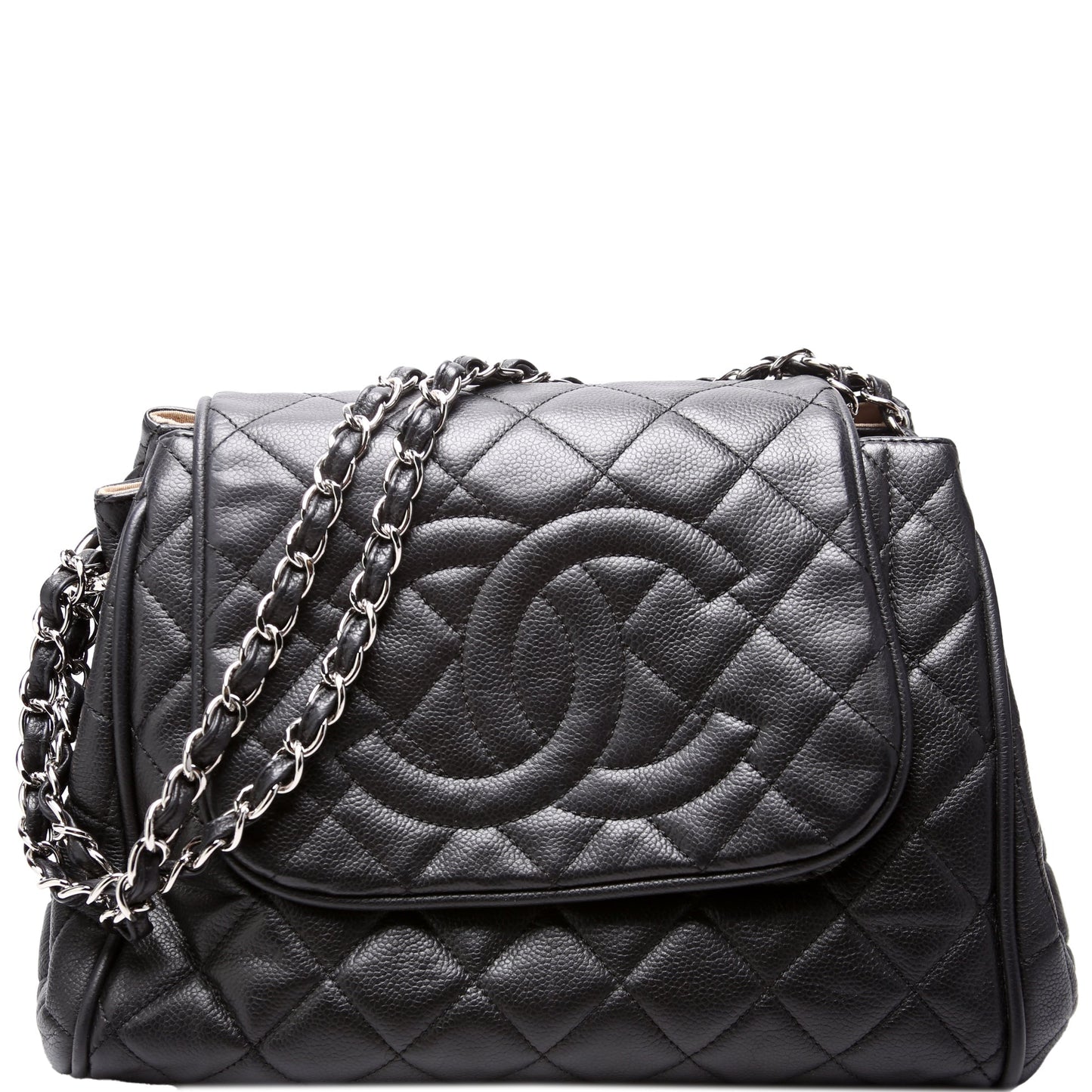 Chanel Timeless CC Accordion Flap Quilted Caviar Handbag 15M 1
