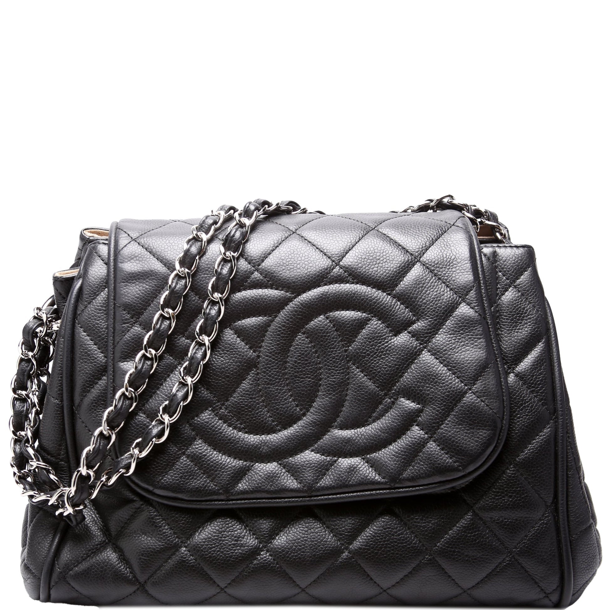 Chanel Timeless CC Accordion Flap Quilted Caviar Handbag 15M 1