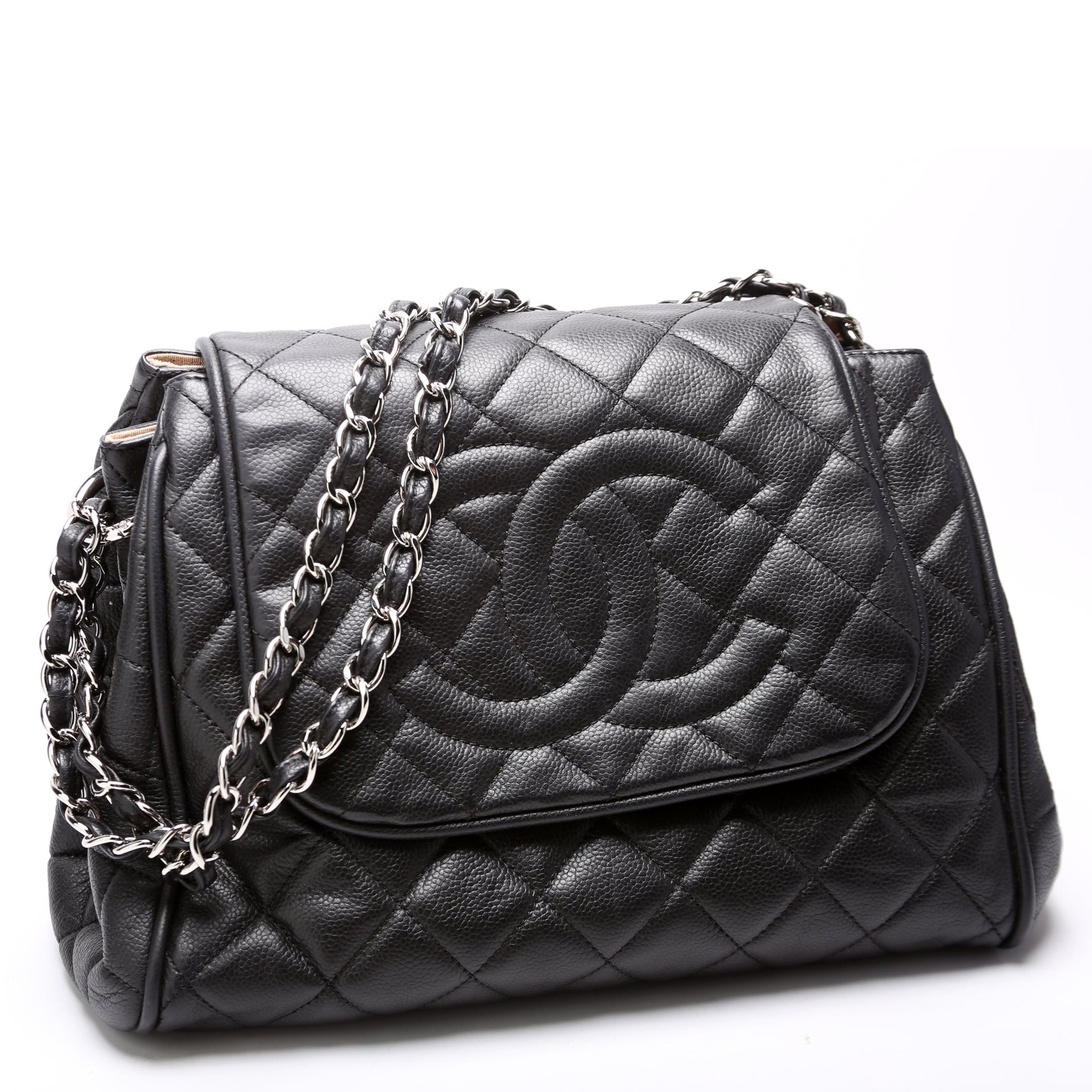 Chanel Timeless CC Accordion Flap Quilted Caviar Handbag 15M 1