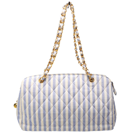 Chanel Striped Linen 3M Tote Bag