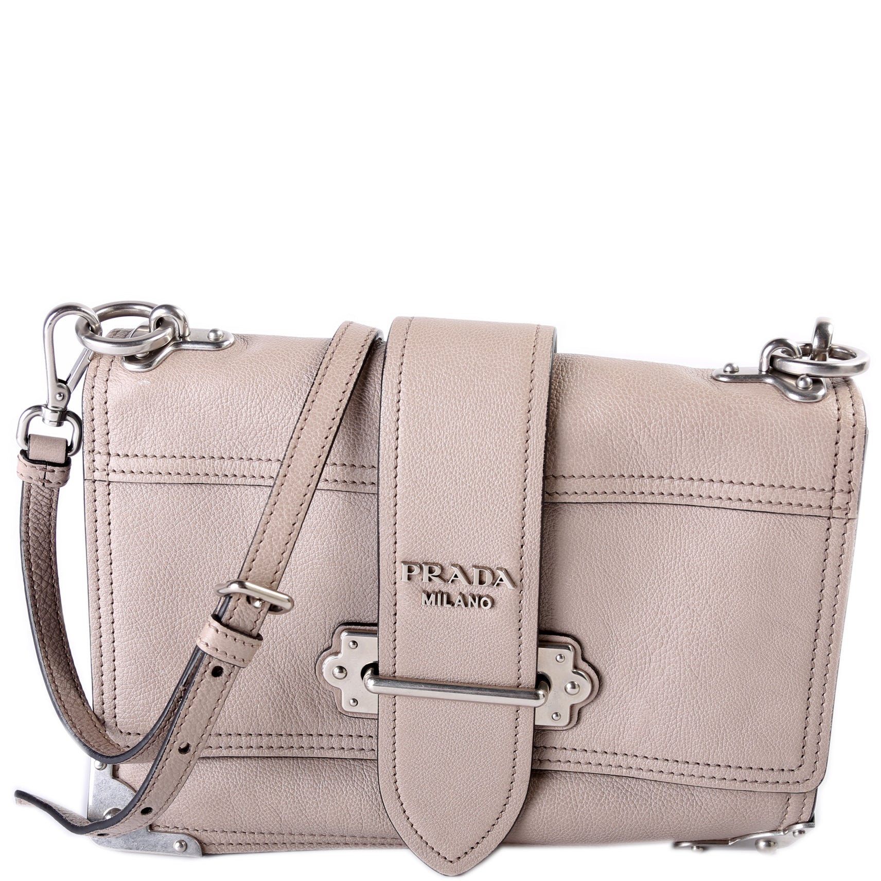 Prada Cahier Soft Glazed Calfskin Bag Travel Bag