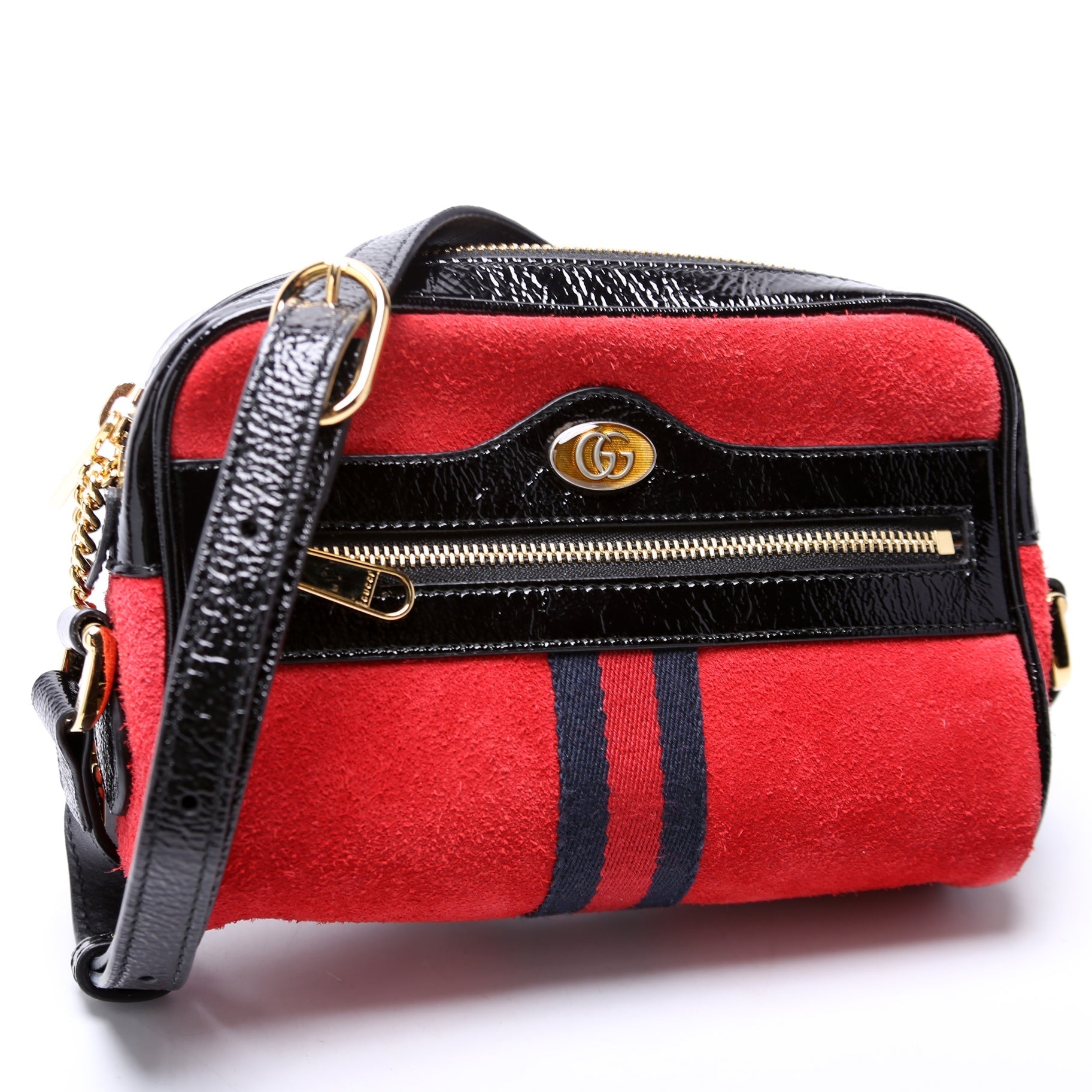 Gucci GG Supreme Ophidia Suede Mini Travel Bag