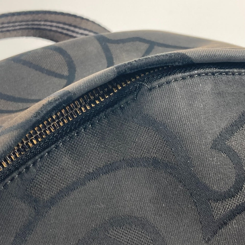 Burberry Backpack Tb Mens Leather Canvas Black