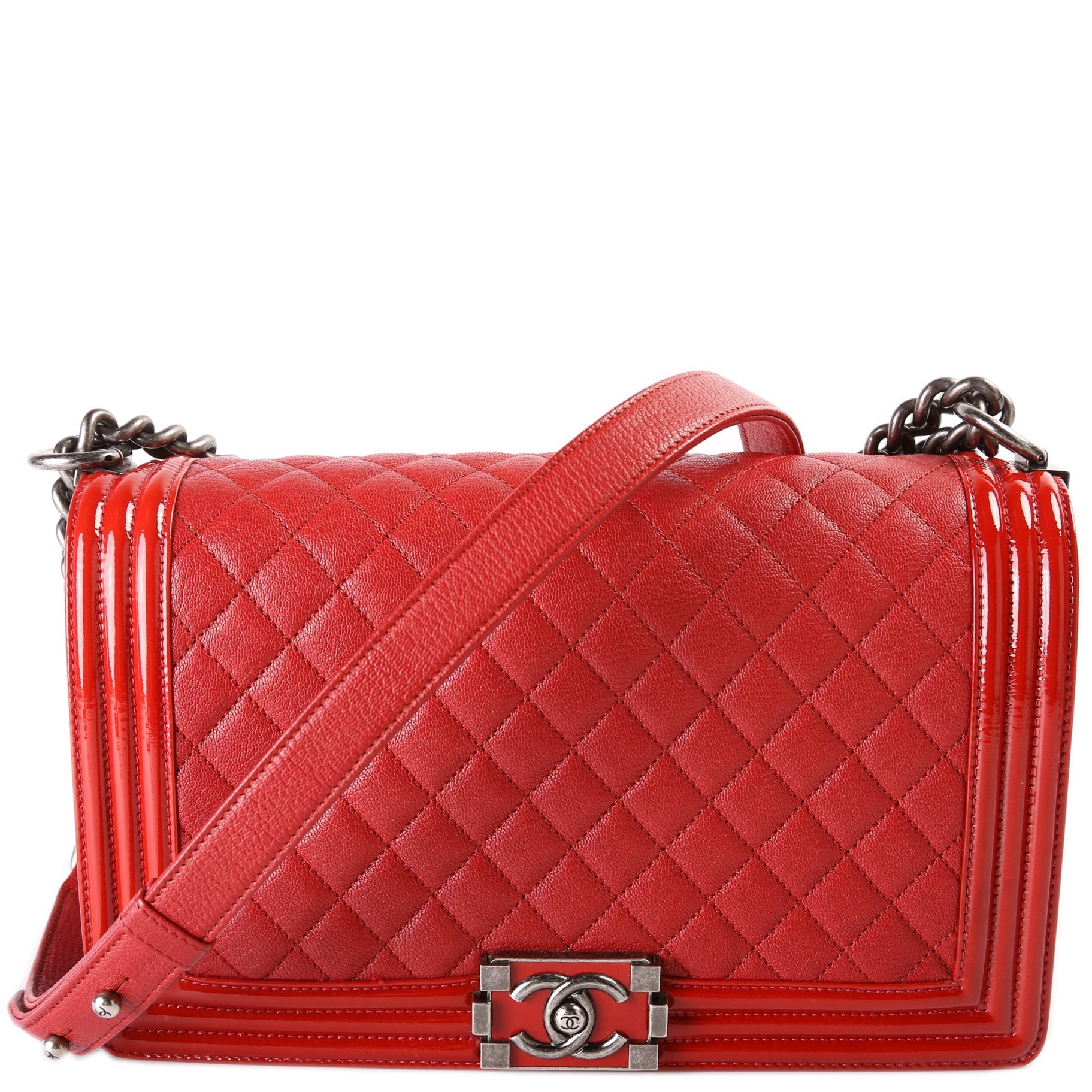 Chanel Boy Flap New Goatskin Patent 21-24M Handbag