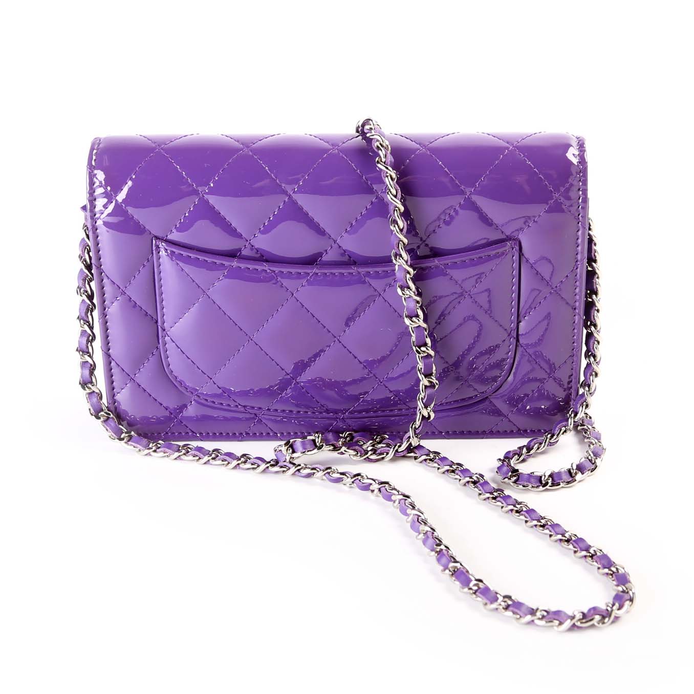 Chanel WOC Classic Quilted Patent Clutch Bag
