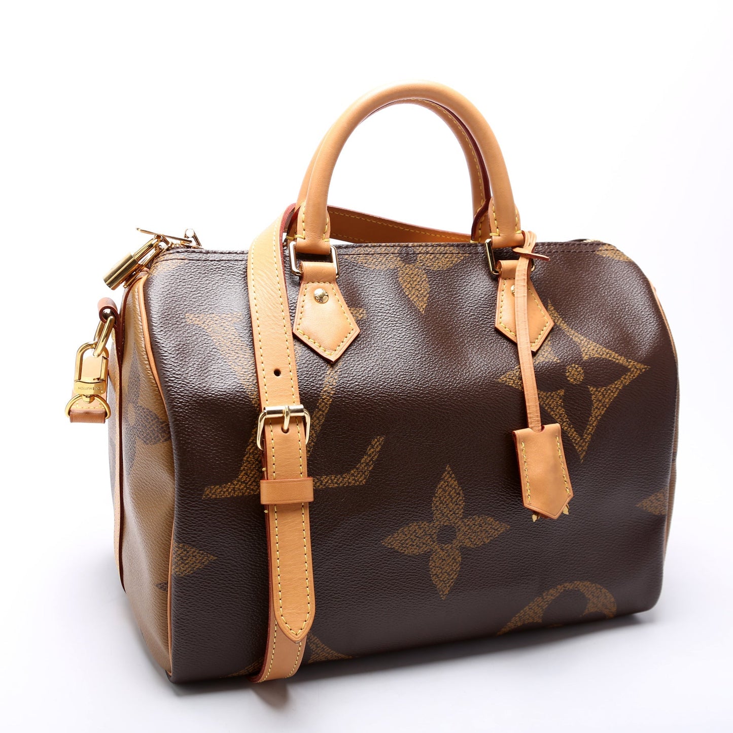 Louis Vuitton Speedy 30 Bandouliere Giant Reverse Monogram Handbag Reverse Monogram