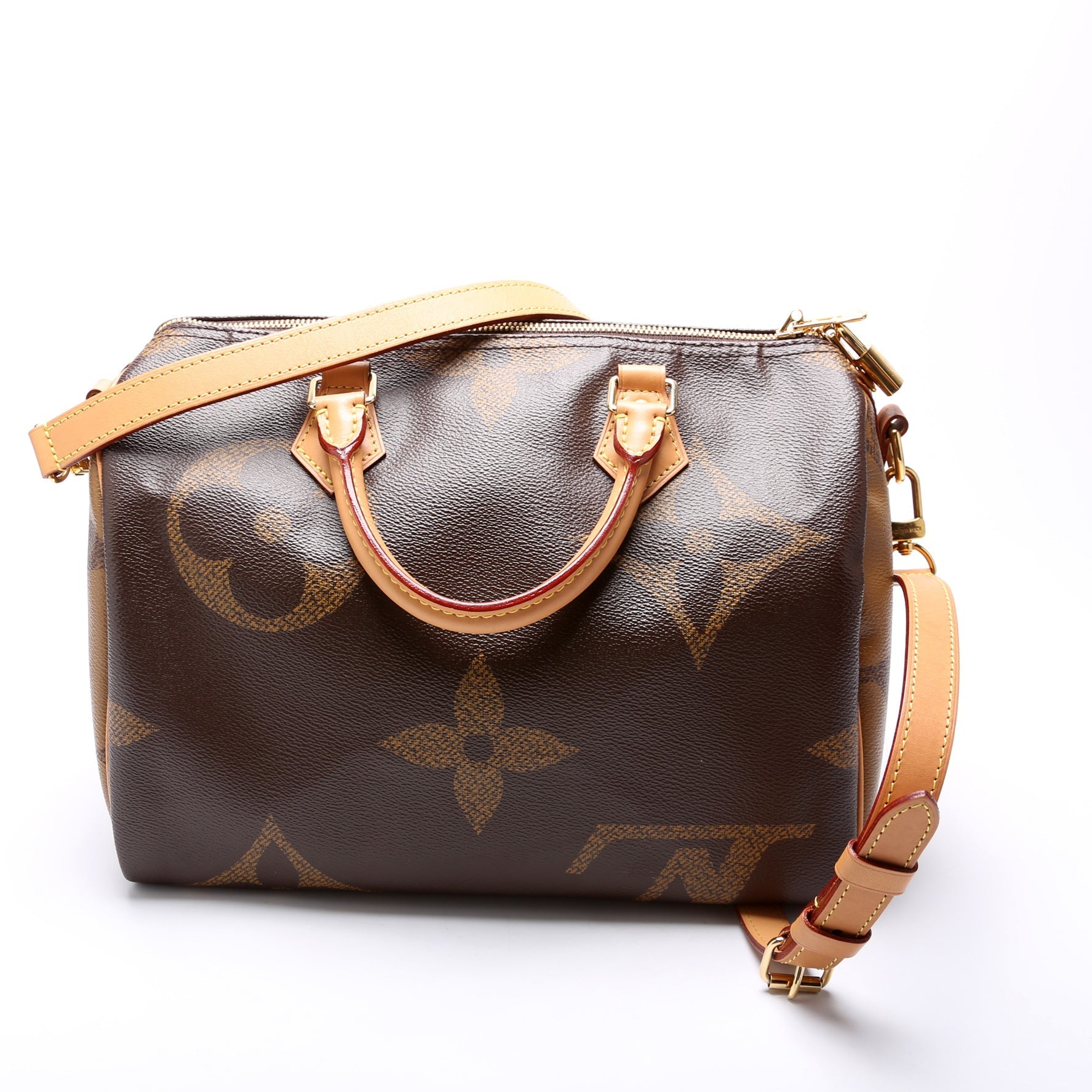 Louis Vuitton Speedy 30 Bandouliere Giant Reverse Monogram Handbag Reverse Monogram