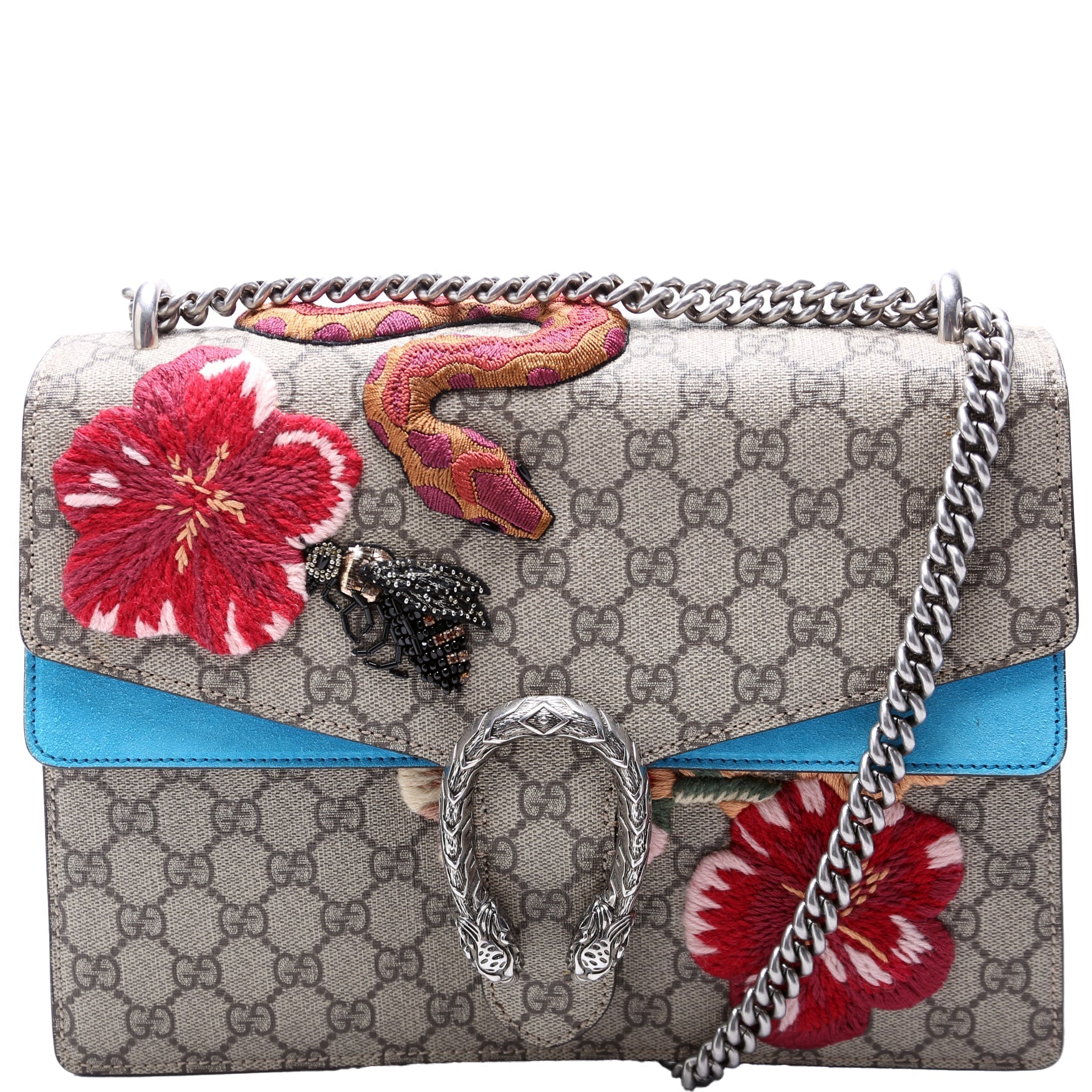 Gucci Dionysus Bee Snake Embossed Medium Shoulder Bag