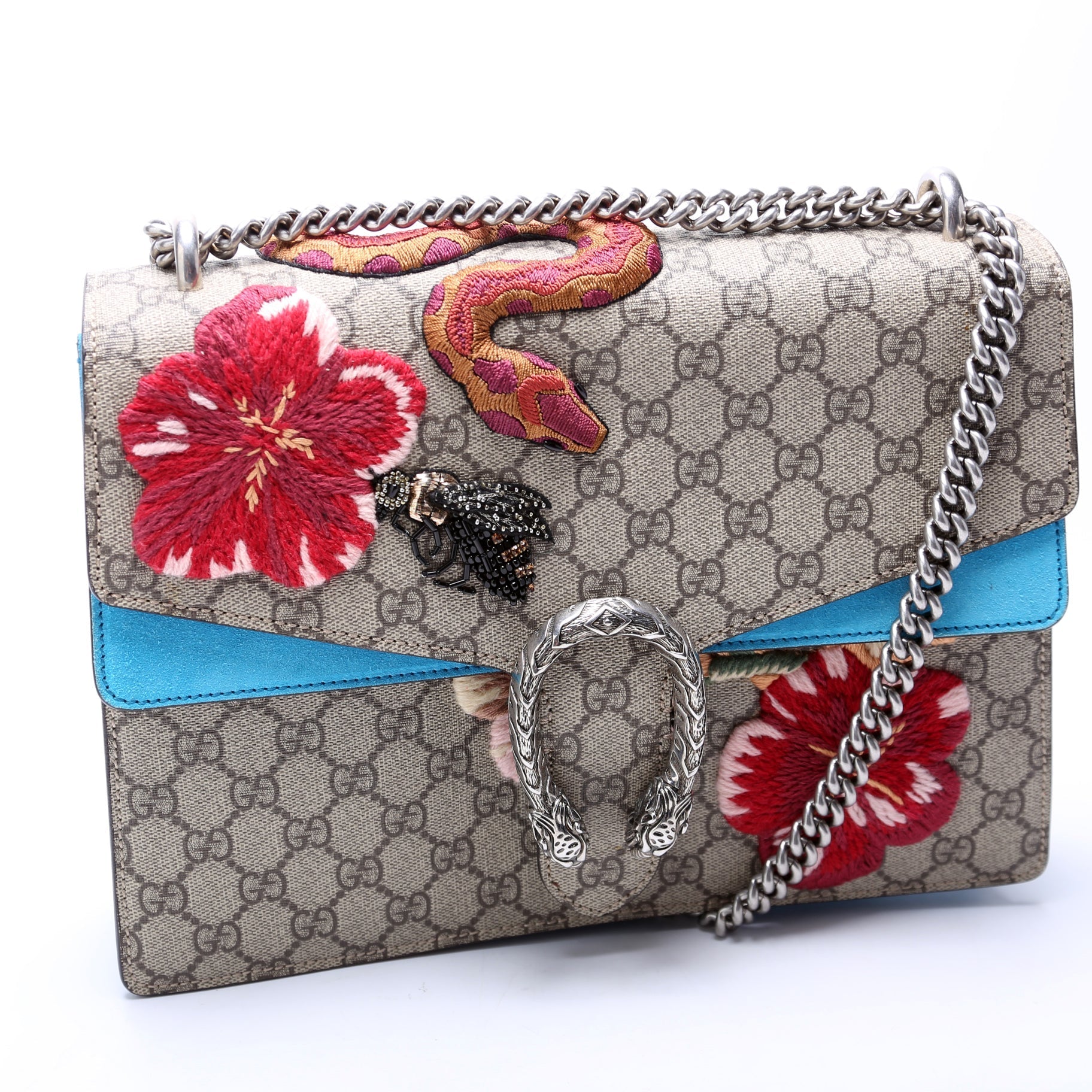 Gucci Dionysus Bee Snake Embossed Medium Shoulder Bag
