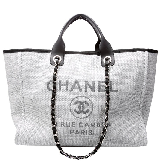 Chanel Deauville Canvas Tote Bag Large 3
