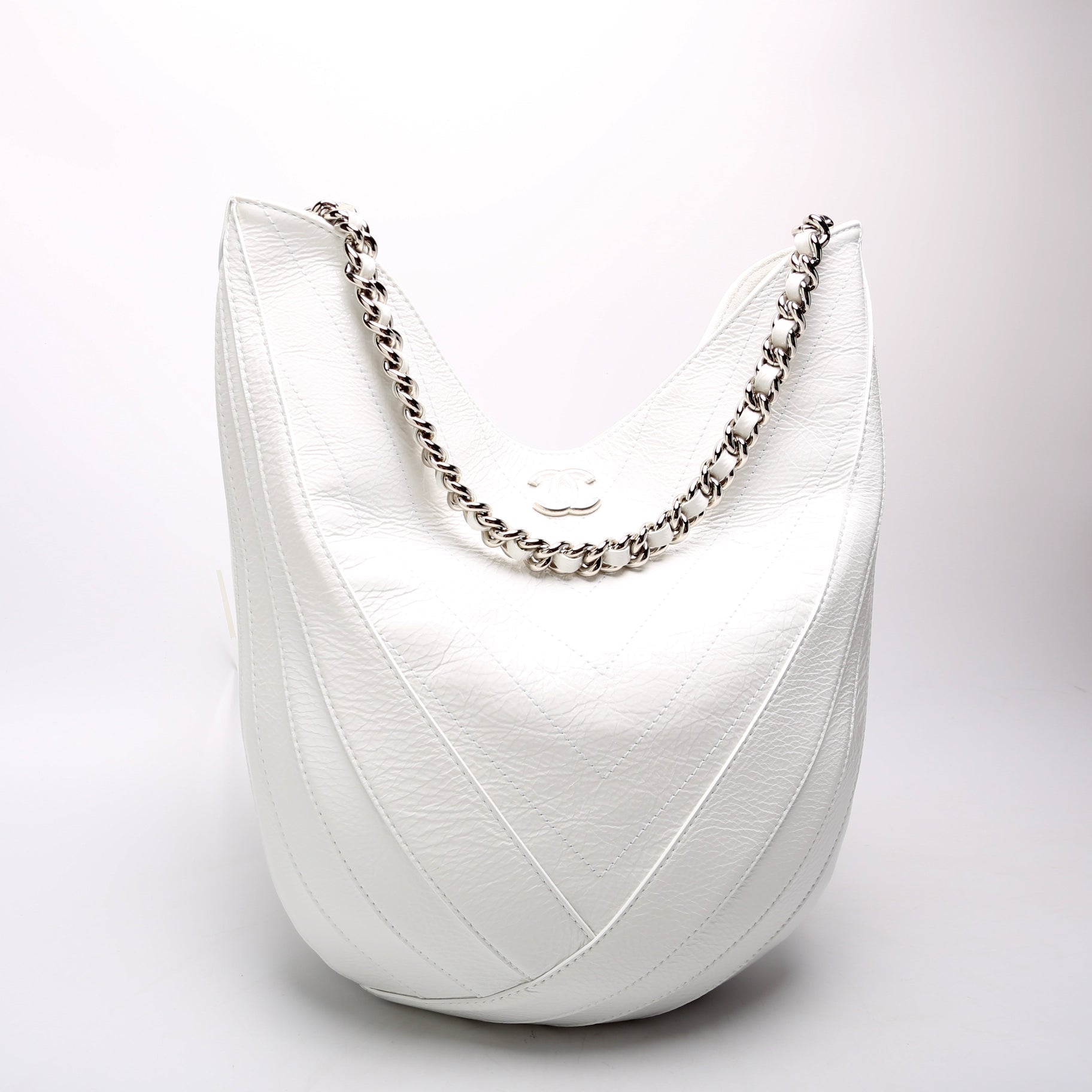 Chanel Droplet Hobo Crinkled Patent 25M Shoulder Bag