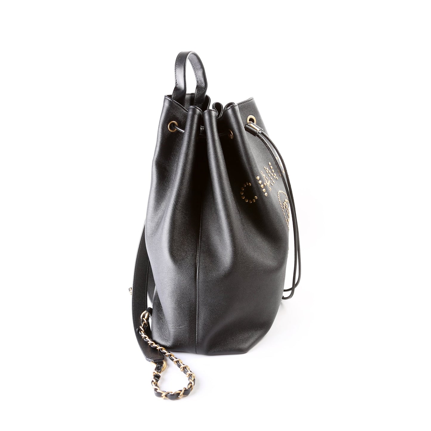 Chanel Deauville Studded Backpack Caviar 28M
