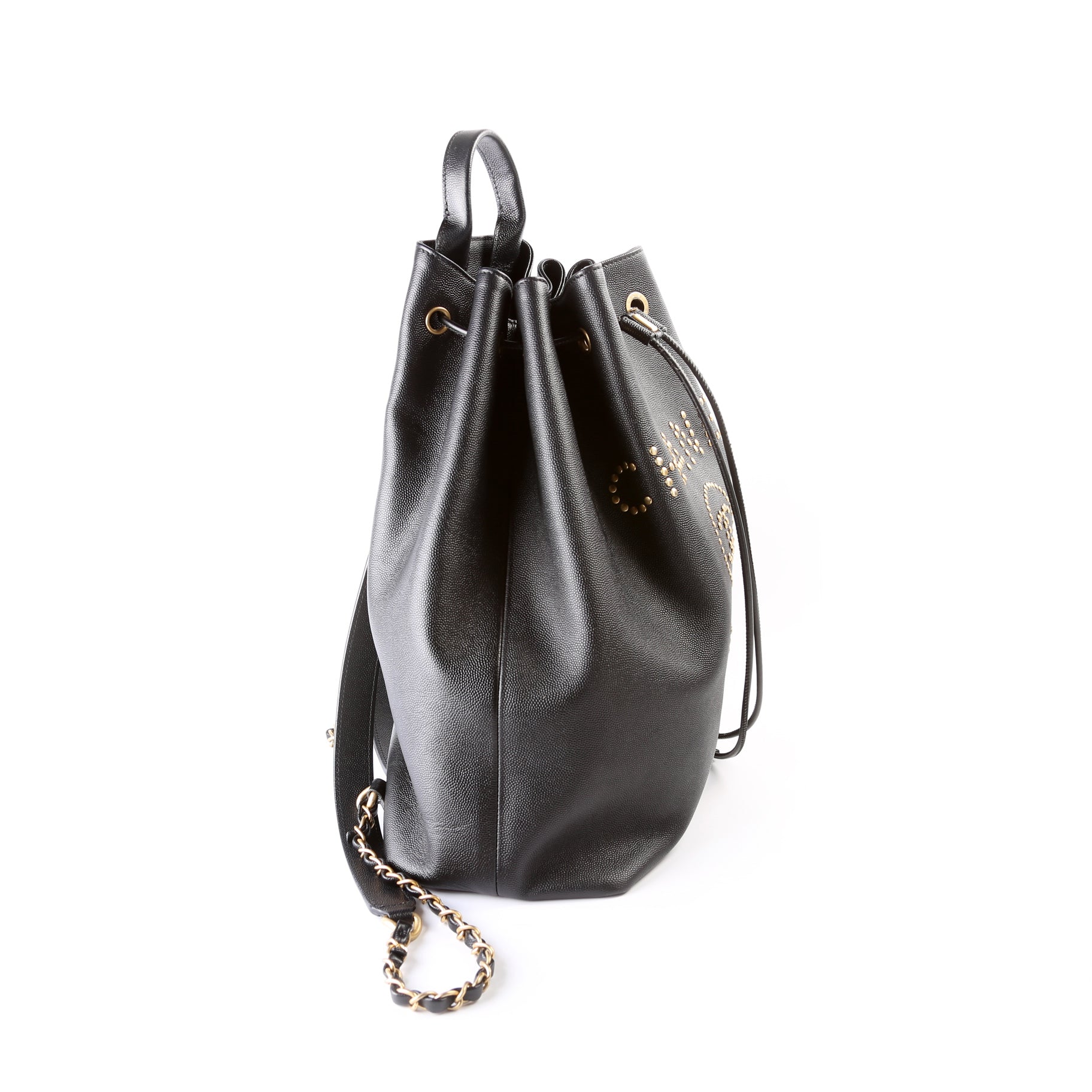 Chanel Deauville Studded Backpack Caviar 28M