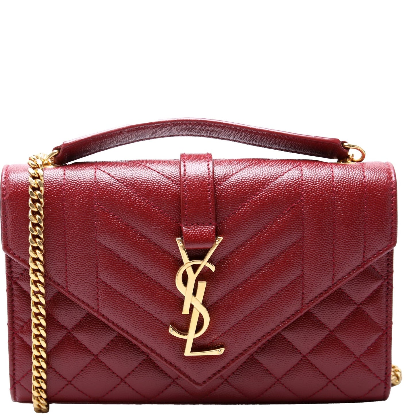YSL Saint Laurent Saint Laurent Envelope Triquilt Bag Red Small Travel Bag