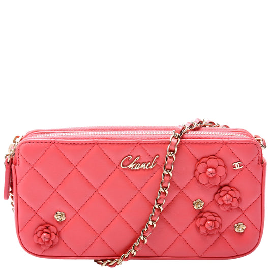 Chanel Double Zip WOC Flowers Clutch Bag