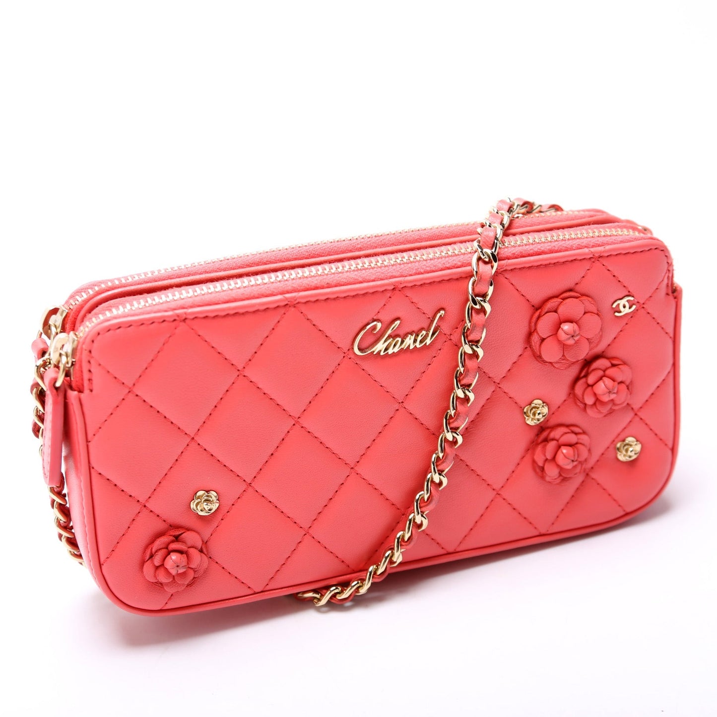 Chanel Double Zip WOC Flowers Clutch Bag