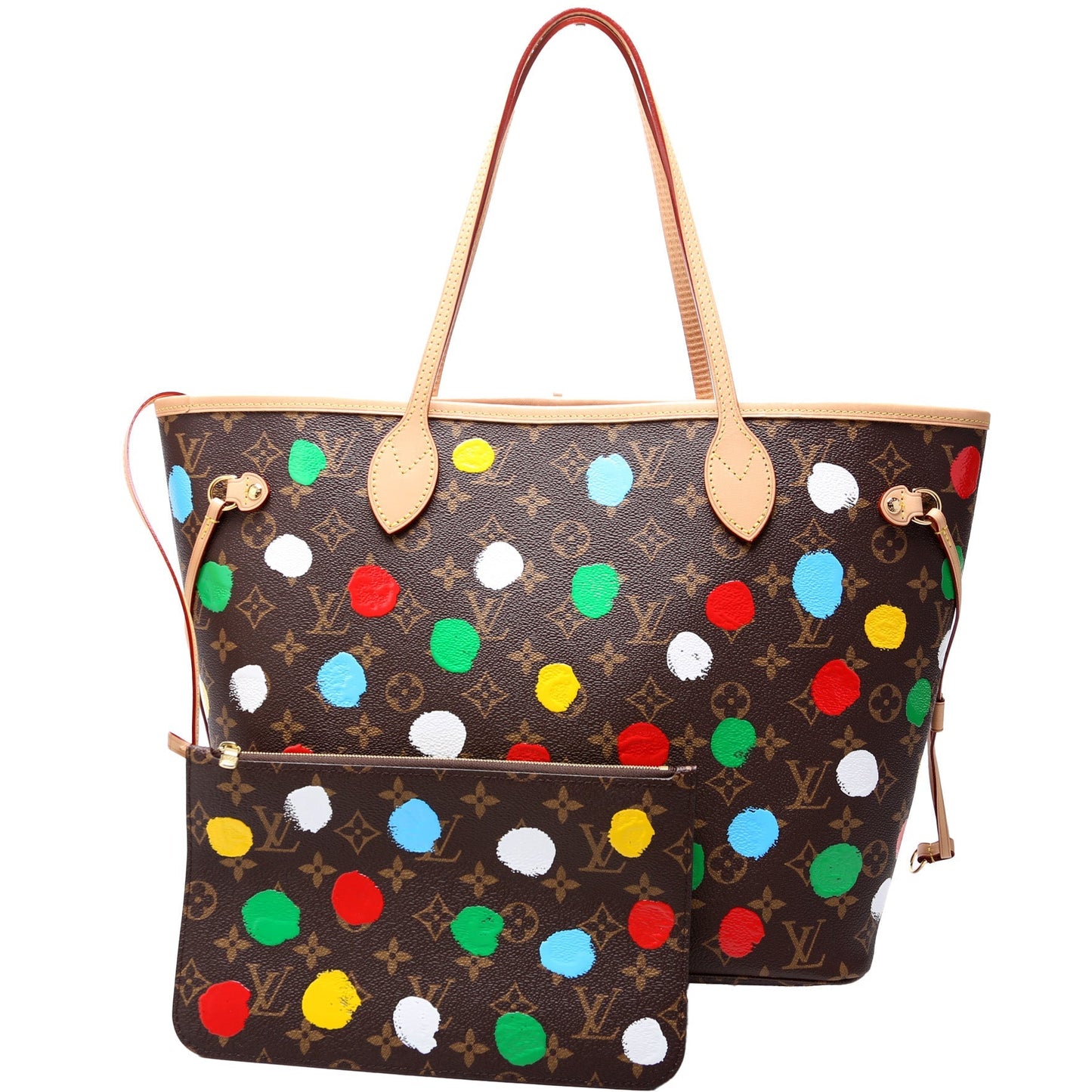 Louis Vuitton Neverfull W MM Painted Dots Wallet Case