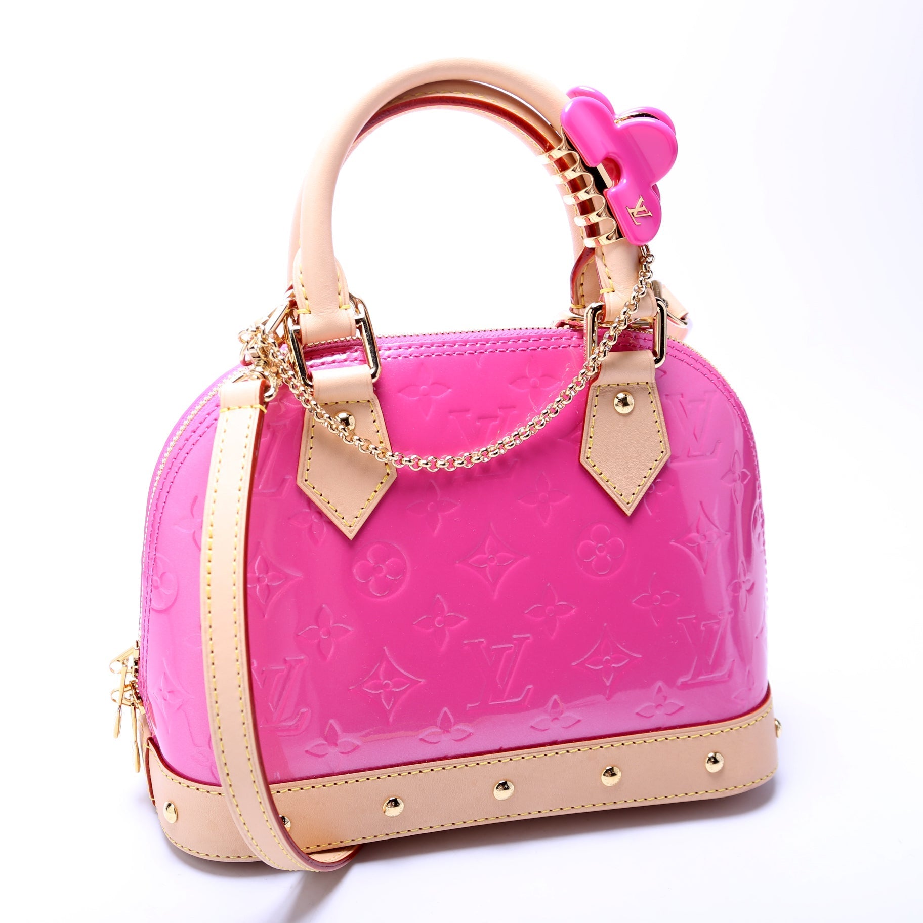 Louis Vuitton Alma BB Neon Vernis Pink Handbag