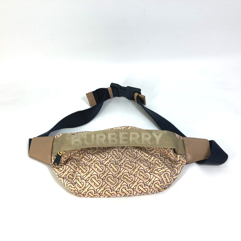 Burberry Sling Bag Tb Mens Nylon Monogram Beige Crossbody Bag