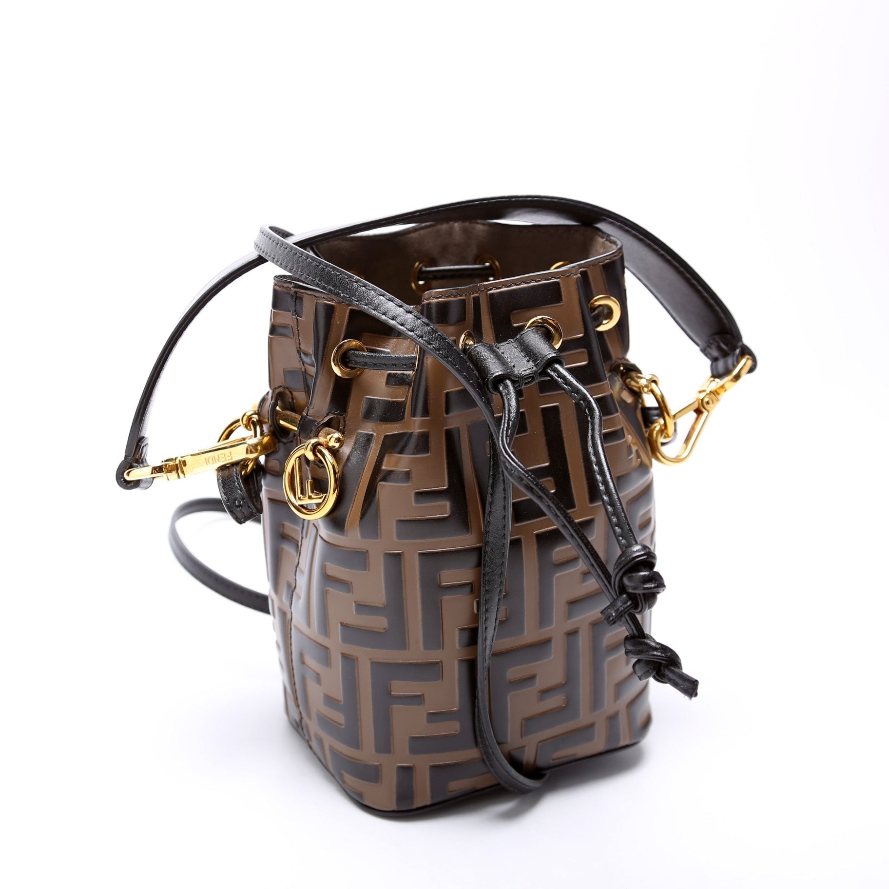 Fendi Mon Tresor Ff Bag Leather Mini Bucket Bucket Bag Leather Ff 3