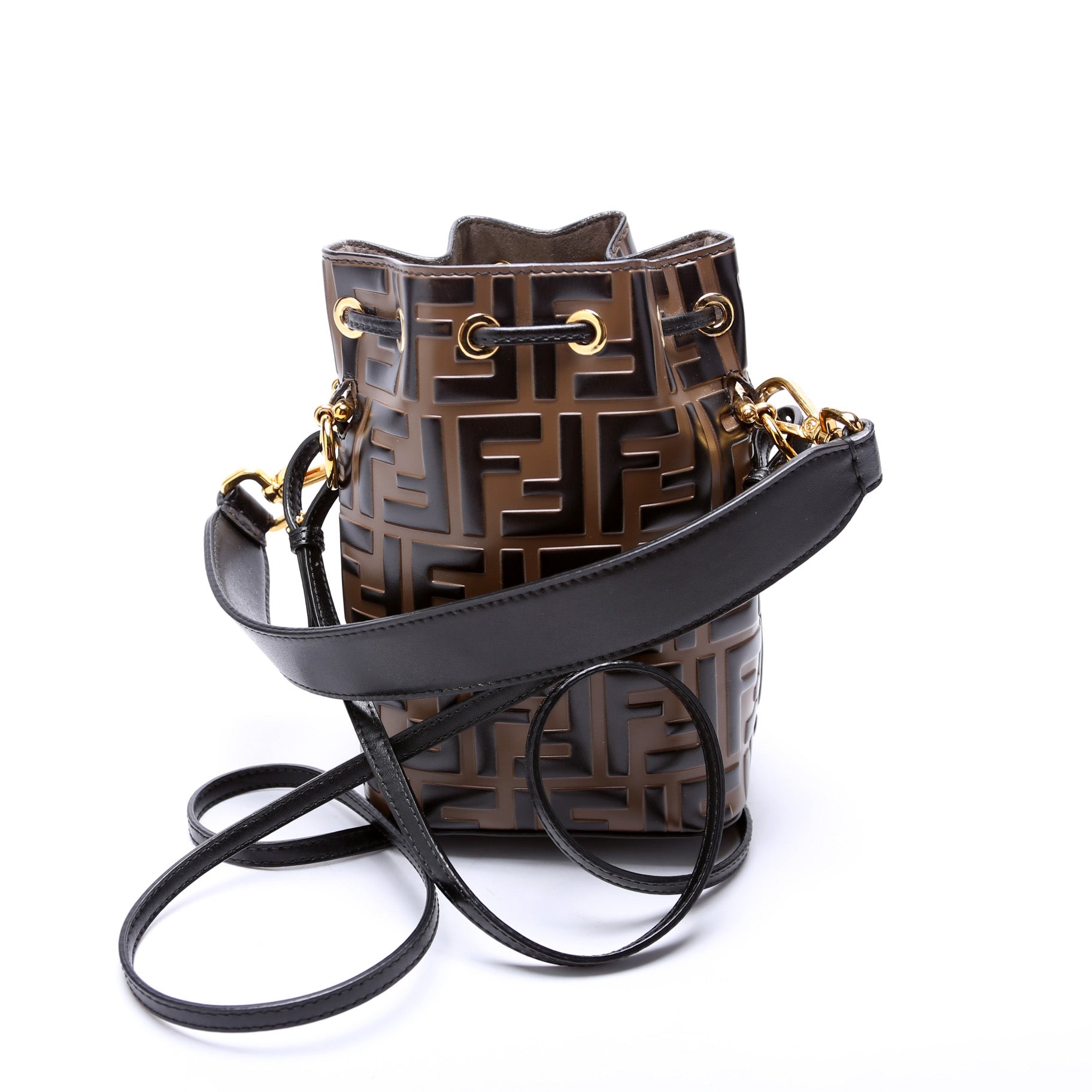 Fendi Mon Tresor Ff Bag Leather Mini Bucket Bucket Bag Leather Ff 3
