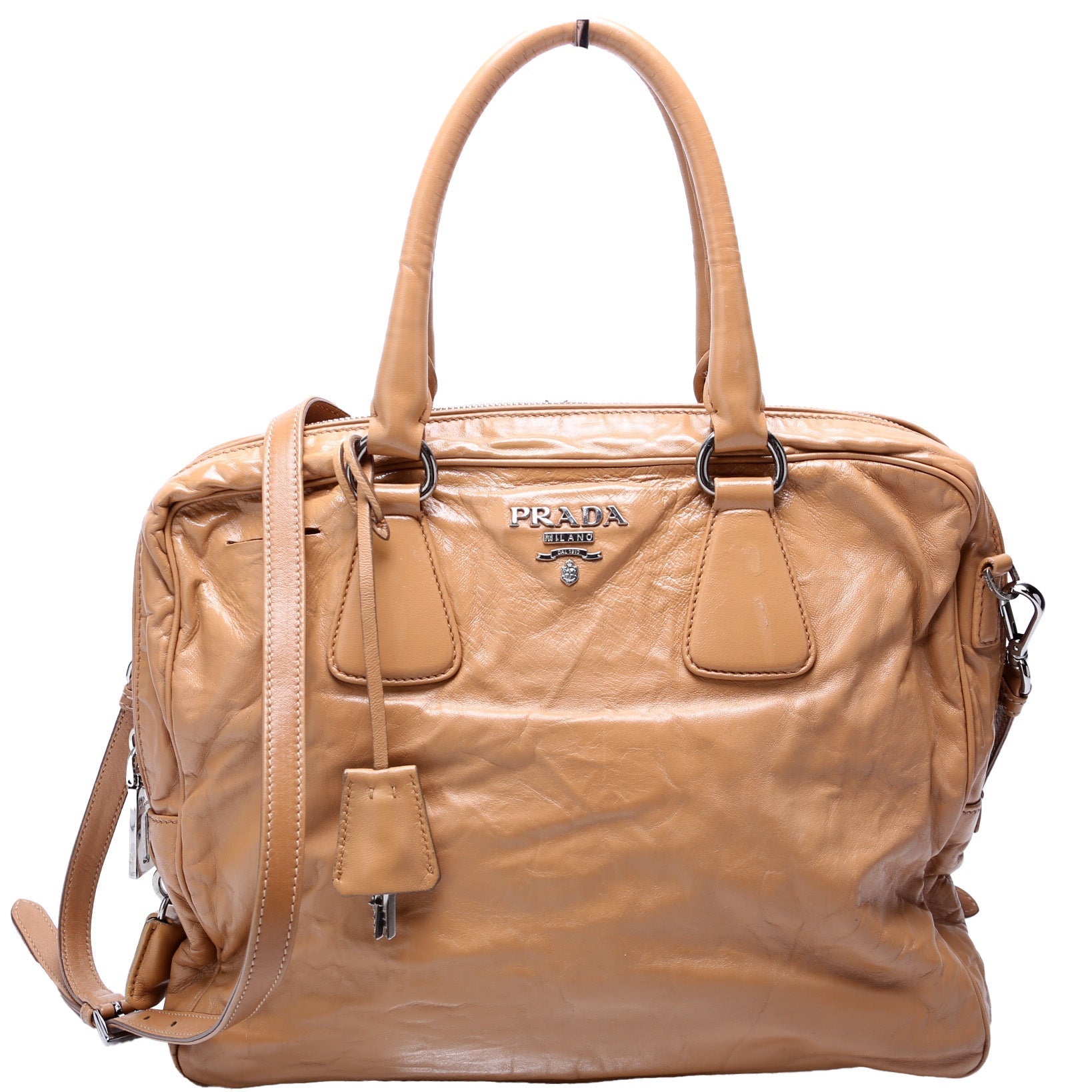 Prada Nappa Antique Satchel Bag Travel Bag