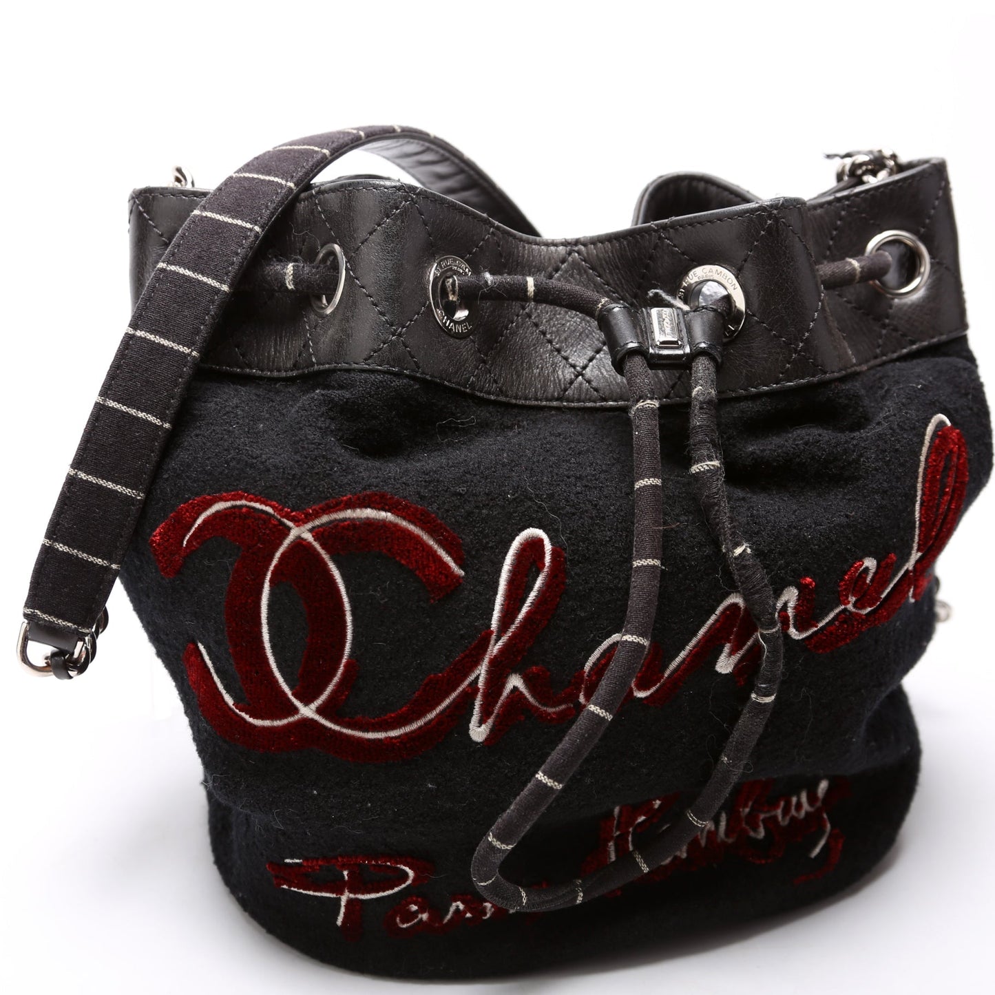 Chanel Paris-Hamburg Drawstring Bucket Black Jewelry