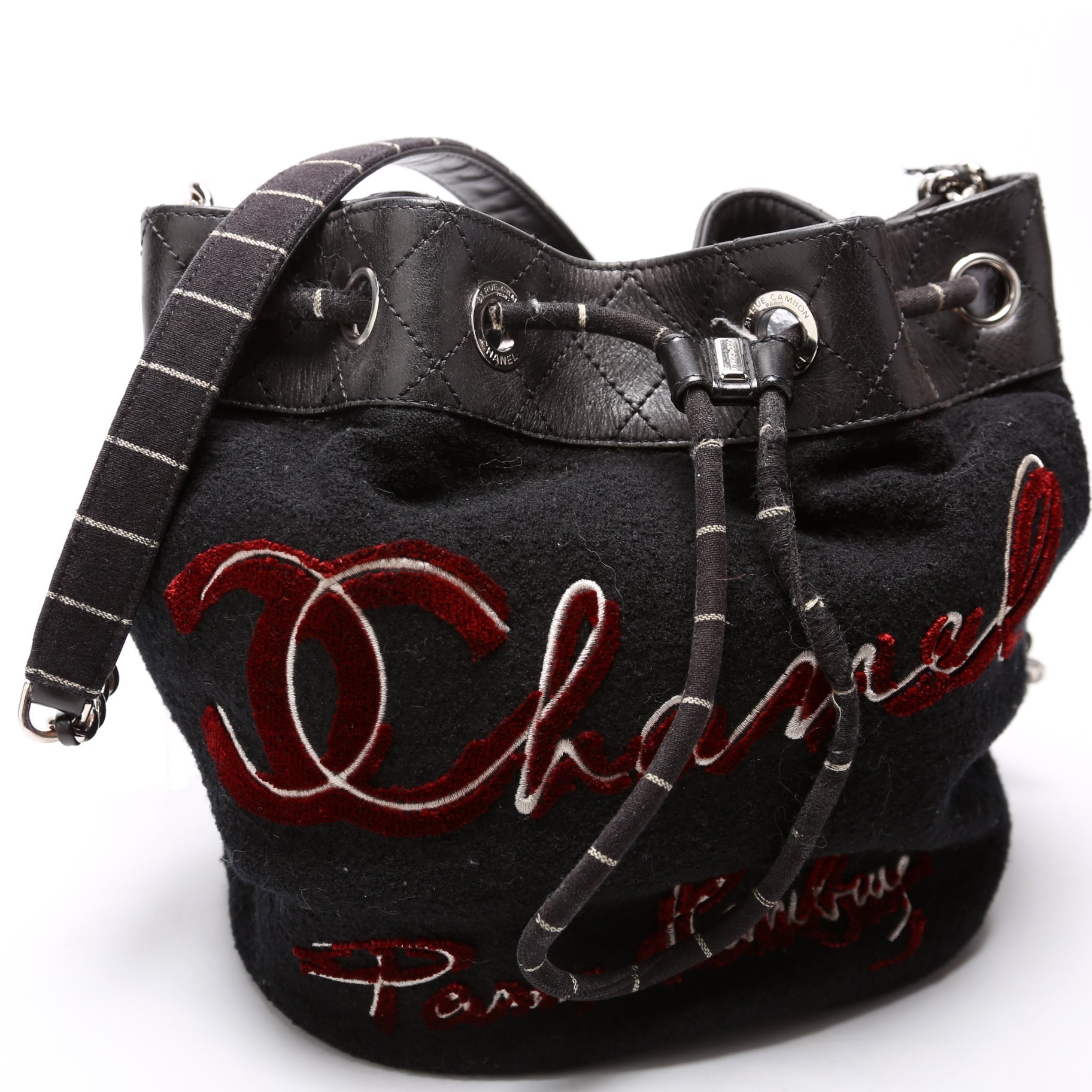 Chanel Paris-Hamburg Drawstring Bucket Black Jewelry