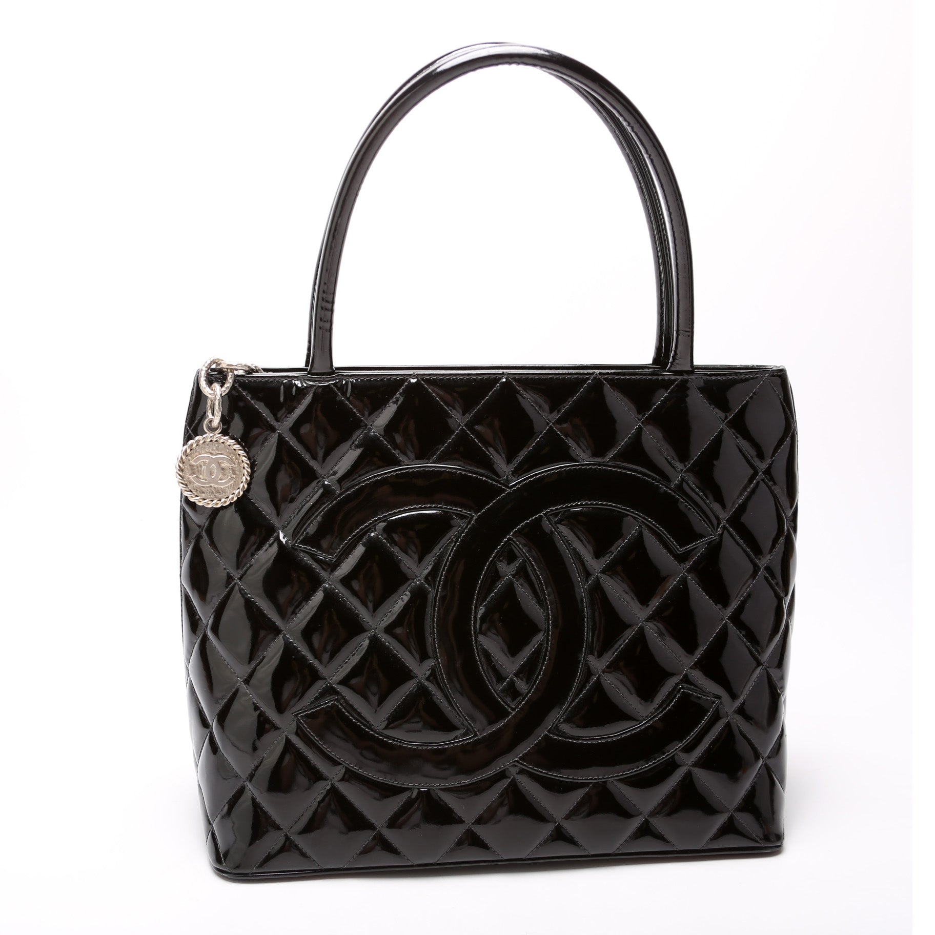 Chanel Medallion Patent Tote Bag