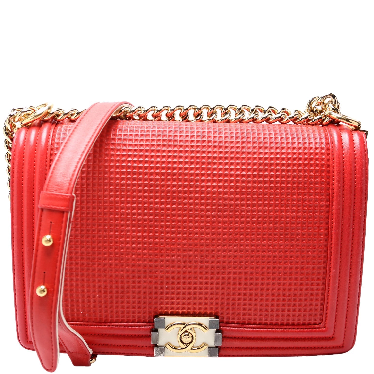 Chanel Boy Flap New Cube Embossed Lambskin Handbag