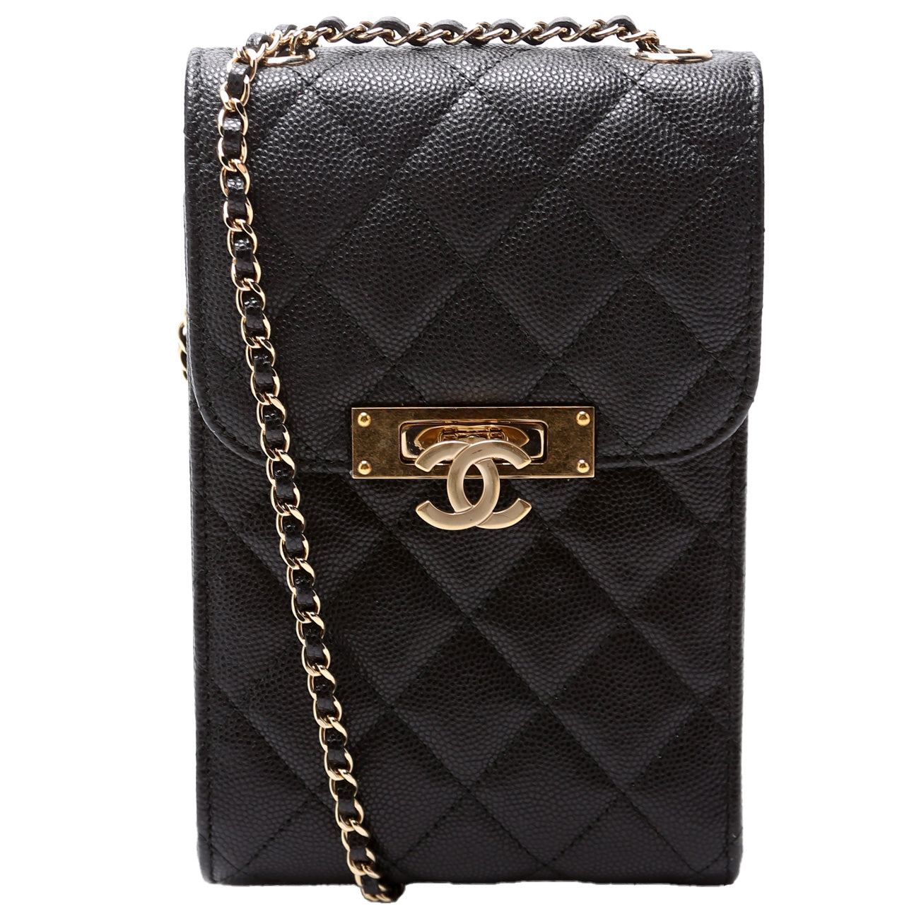 Chanel Golden Class Phone Holder Caviar 22M Handbag