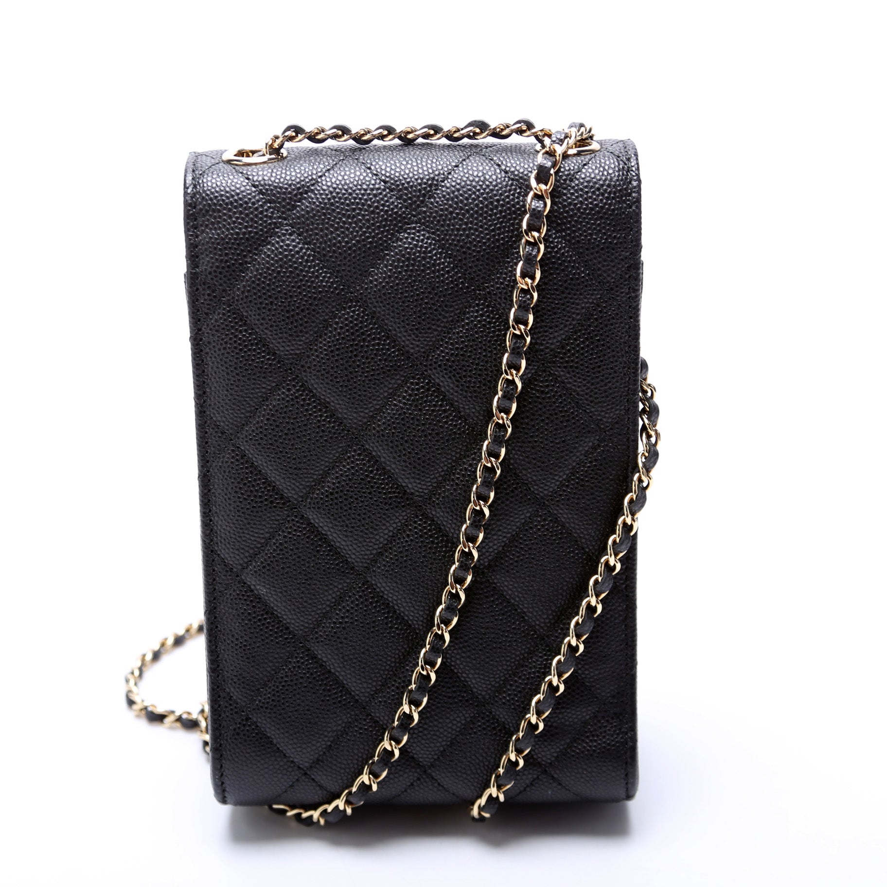 Chanel Golden Class Phone Holder Caviar 22M Handbag