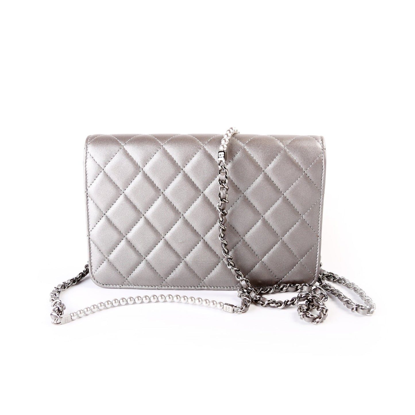 Chanel WOC CC Pearl Quilted Lambskin Clutch Bag