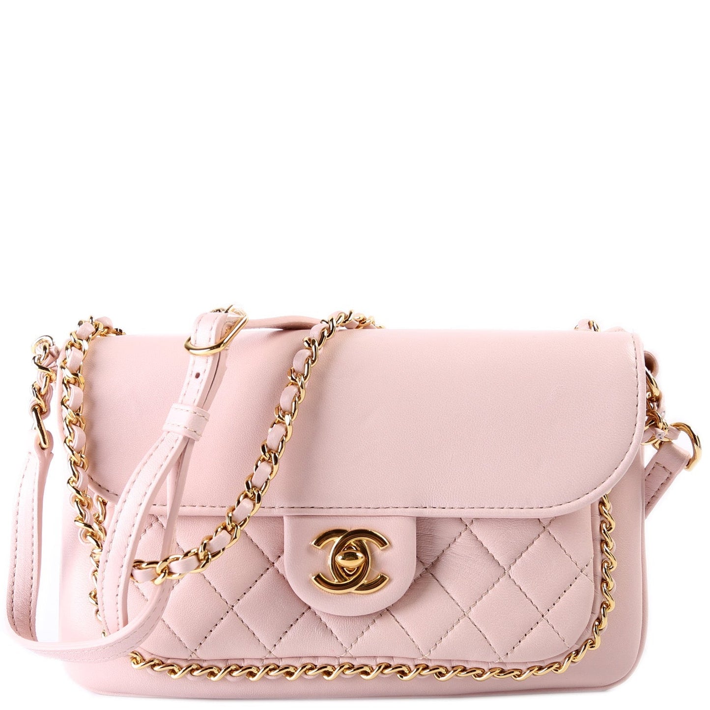 Chanel CC Unchained Lambskin 24M Crossbody Bag