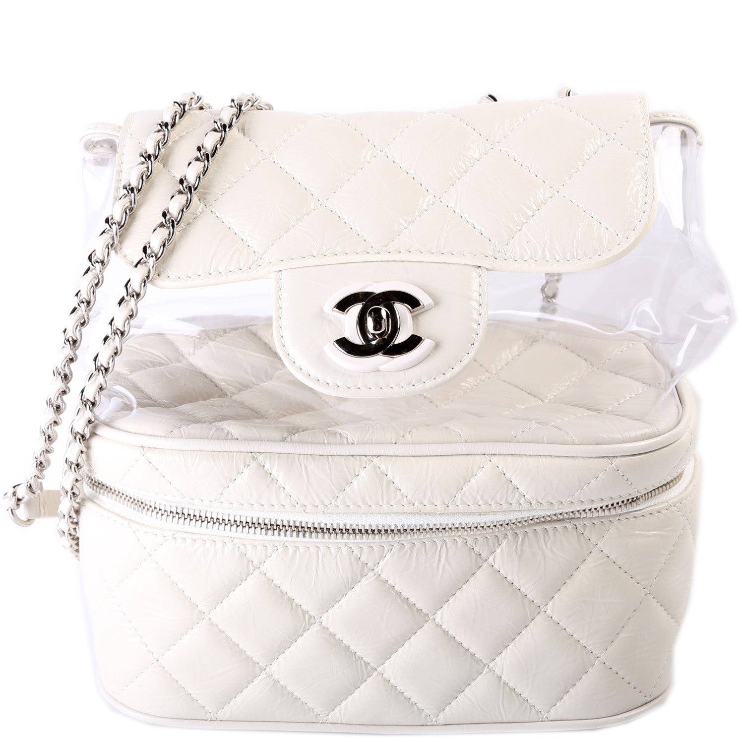 Chanel Aquarium PVC Shiny Calfskin 25M Shoulder Bag