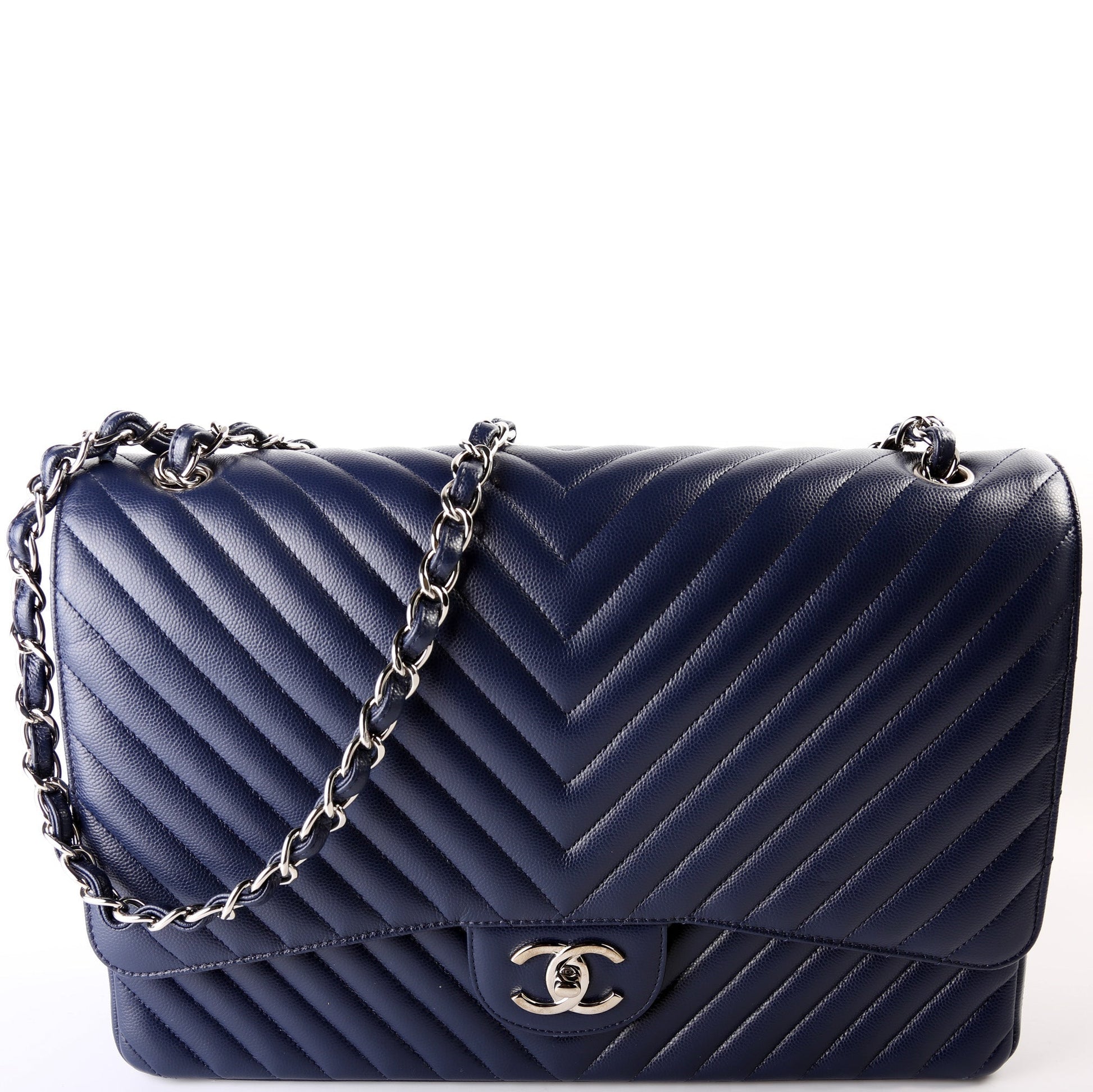 Chanel Classic Flap Maxi Chevron Caviar 22M Handbag